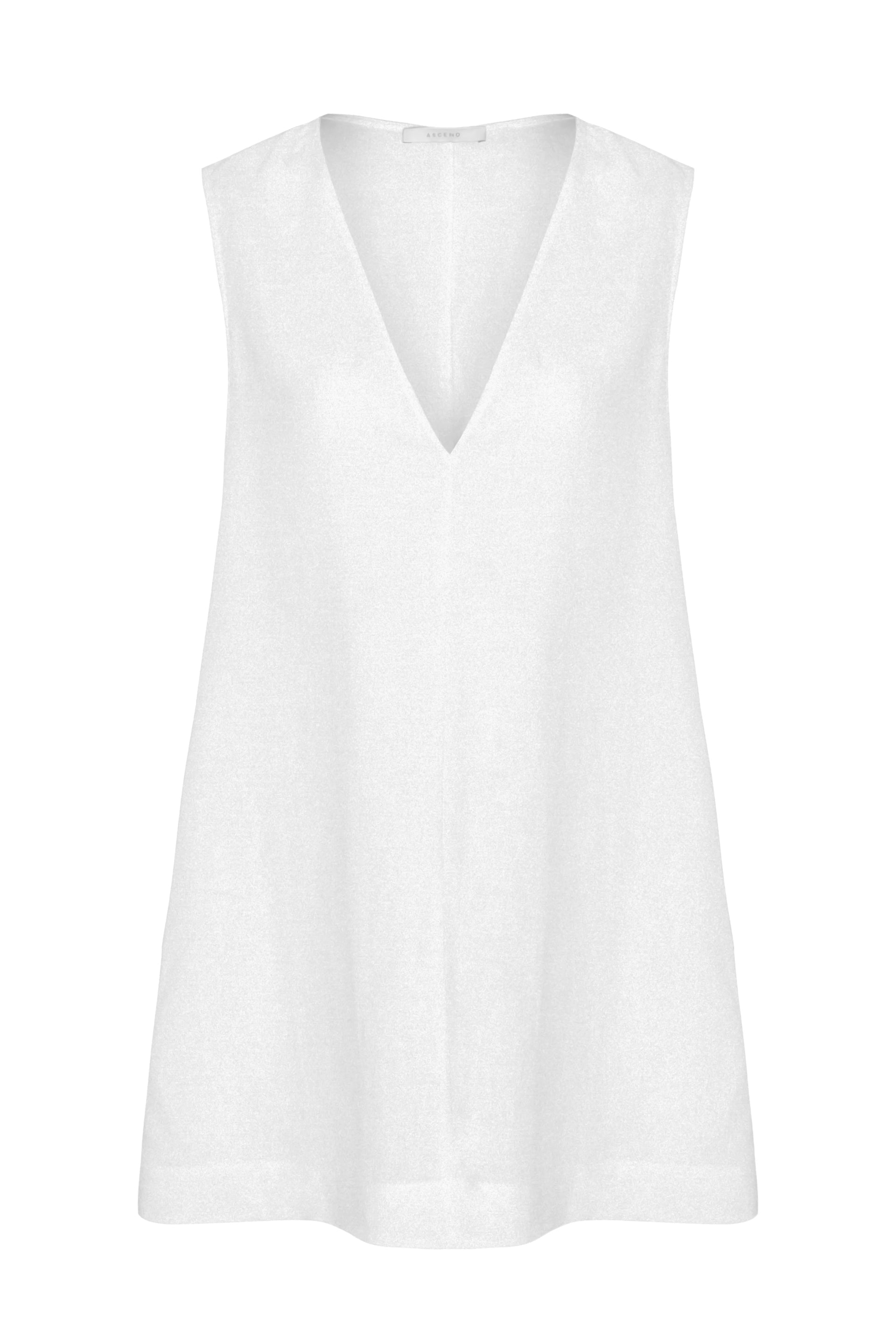 Derya Mini Dress White Organic Linen