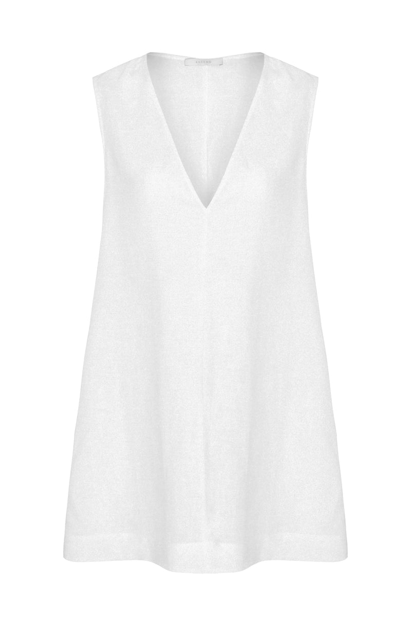 Derya Mini Dress White Organic Linen