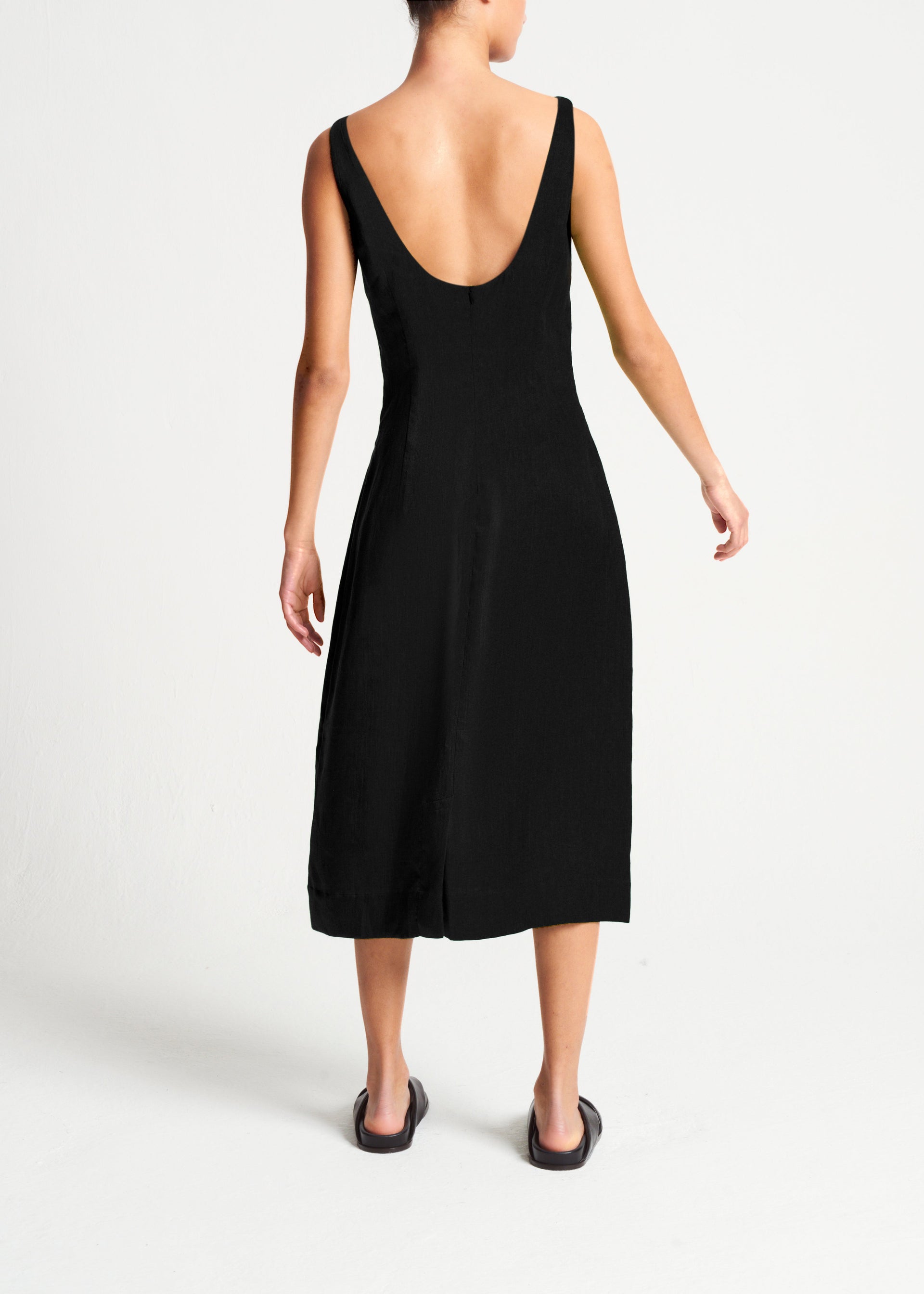 Vero Black Heavy Linen Dress
