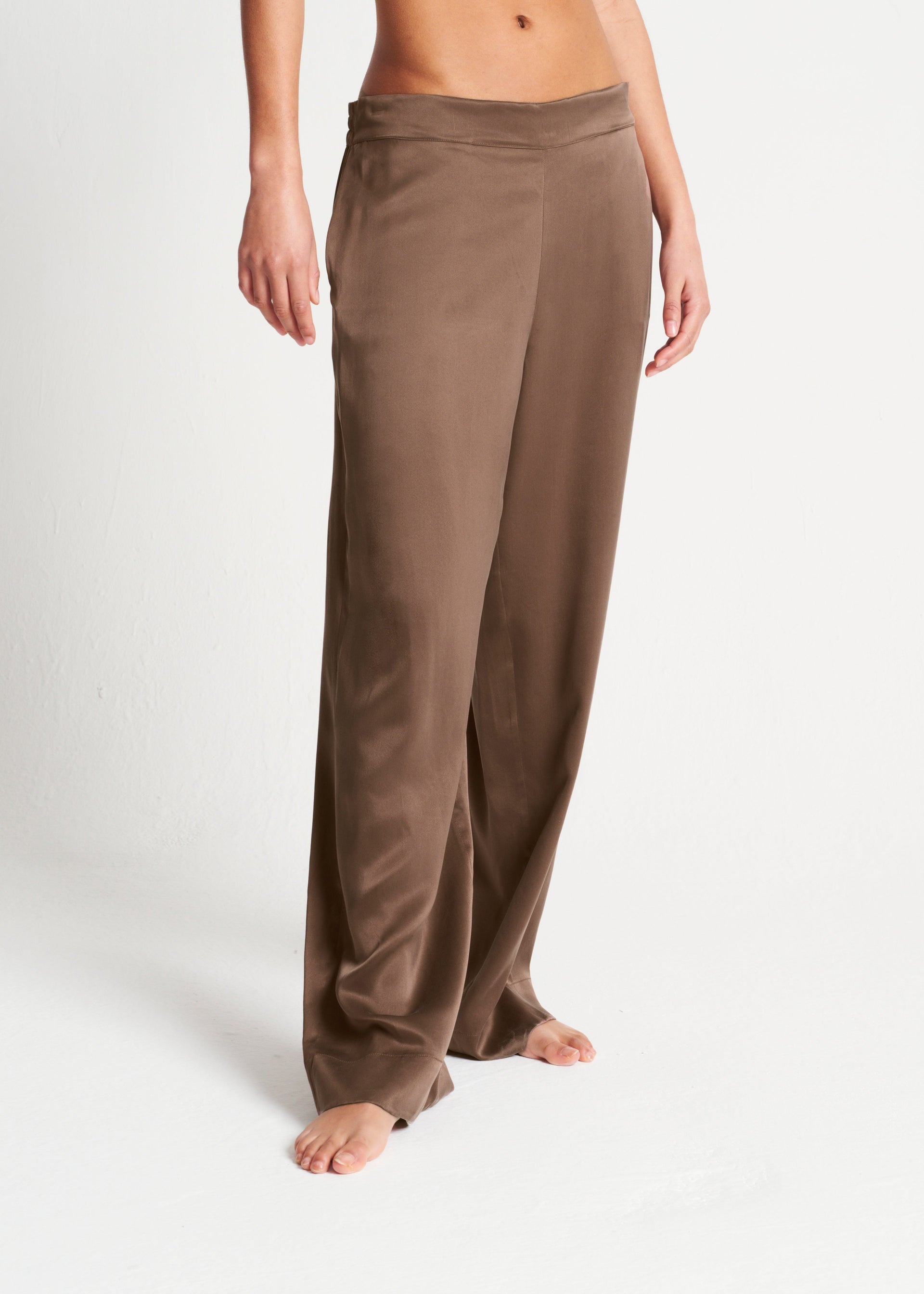 London Cocoa Silk Charmeuse Pyjama Bottom