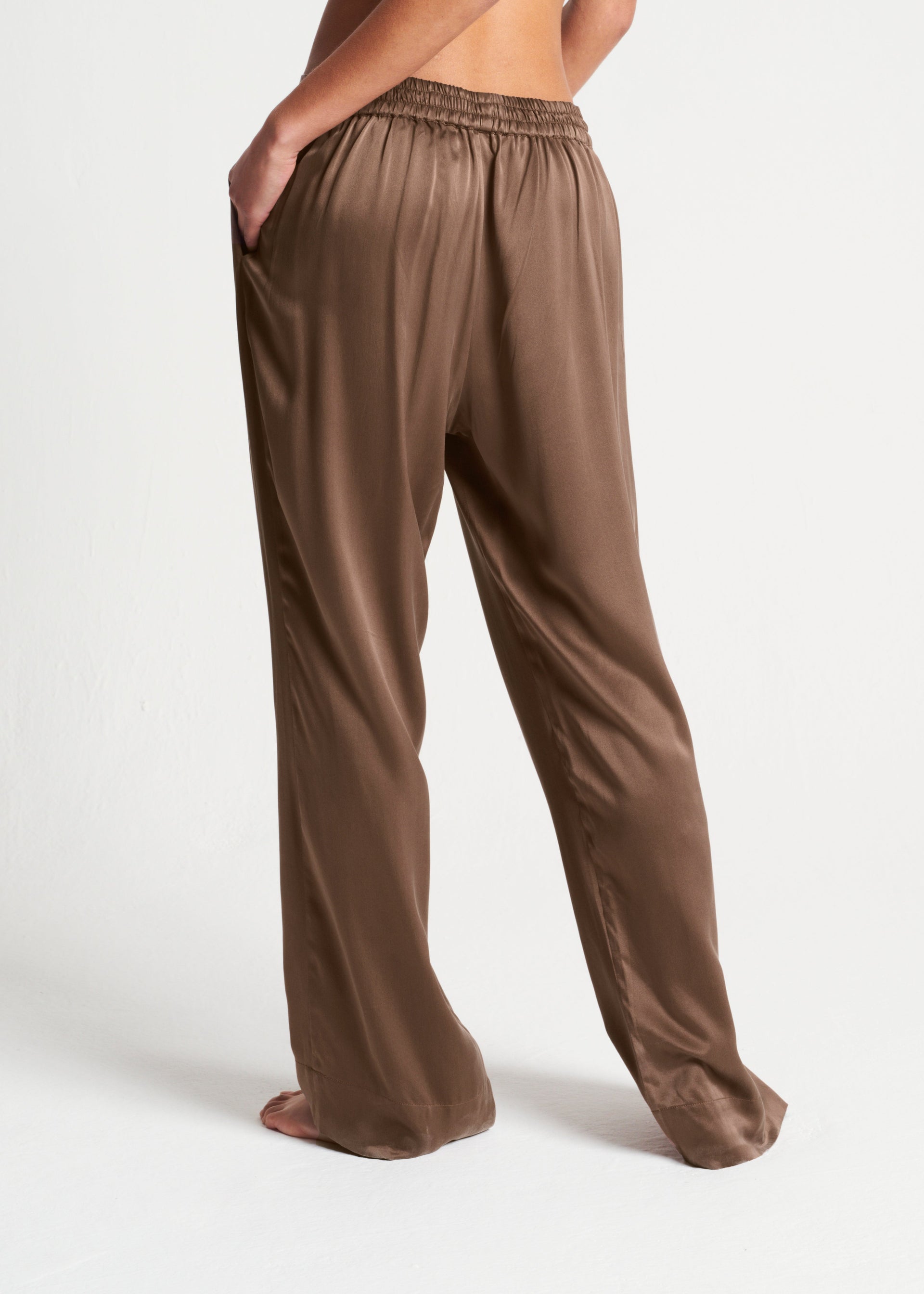 London Cocoa Silk Charmeuse Pyjama Bottom
