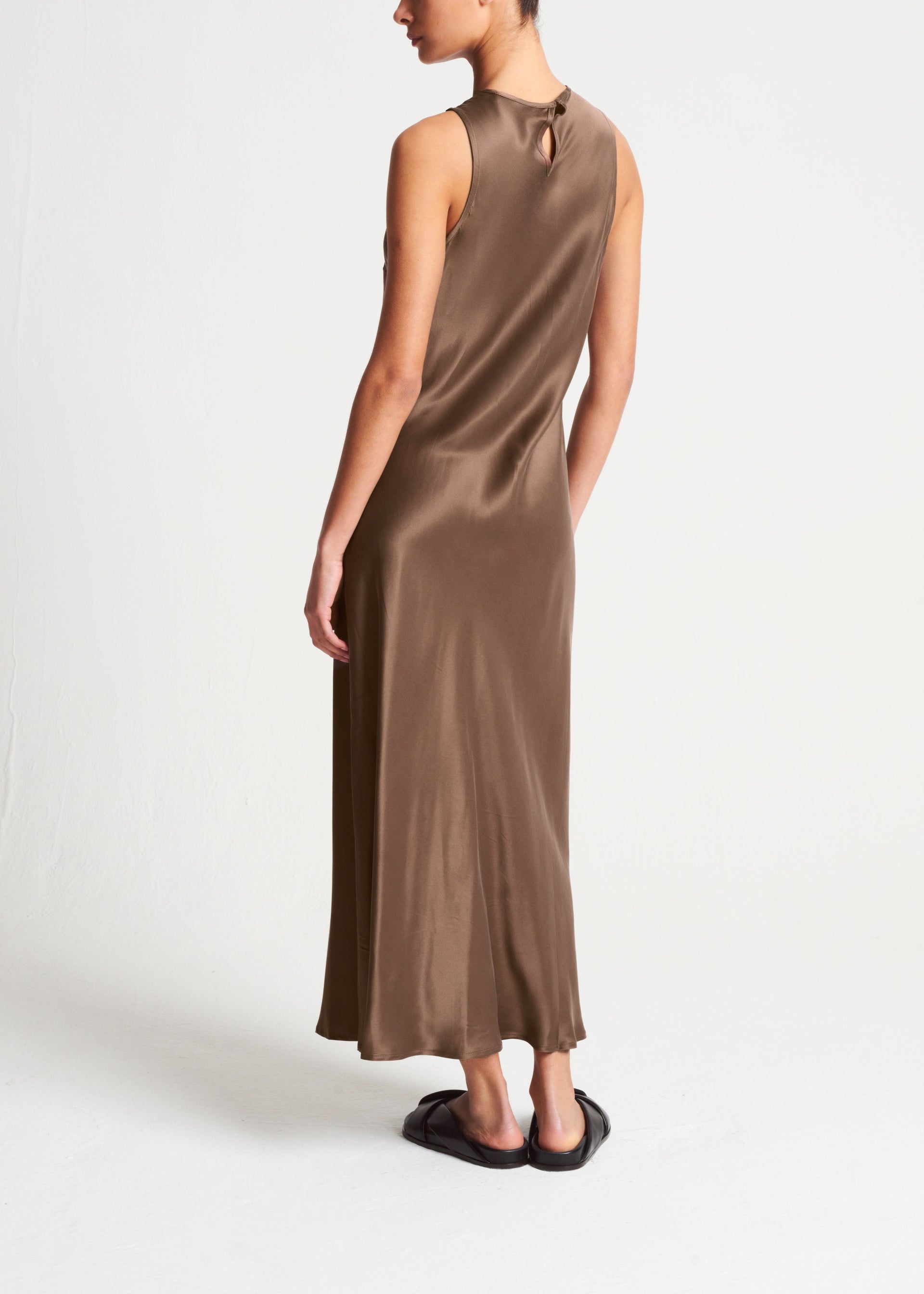 Valencia Cocoa Silk Charmeuse Dress