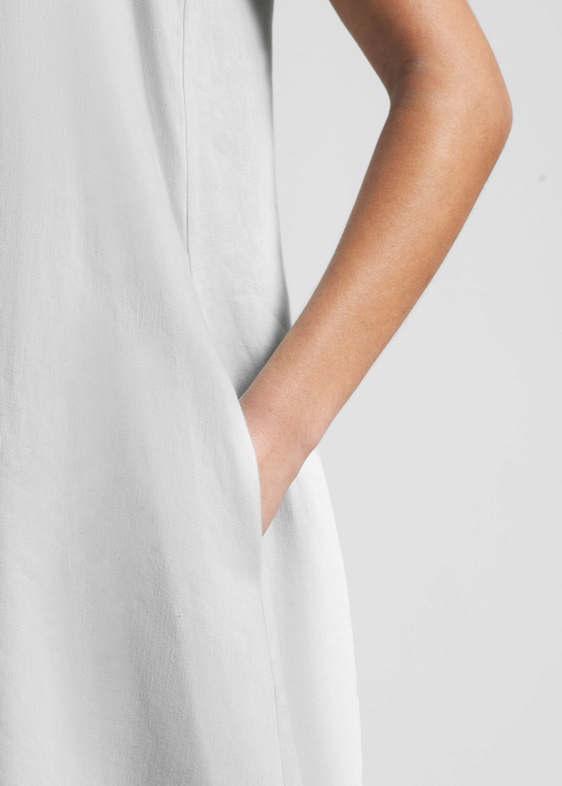 Nisha Dress White Organic Linen