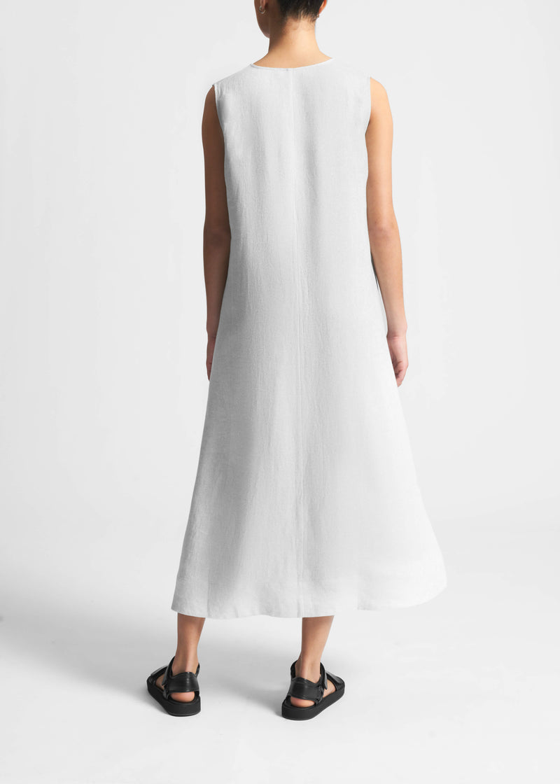 Nisha White Organic Linen Dress