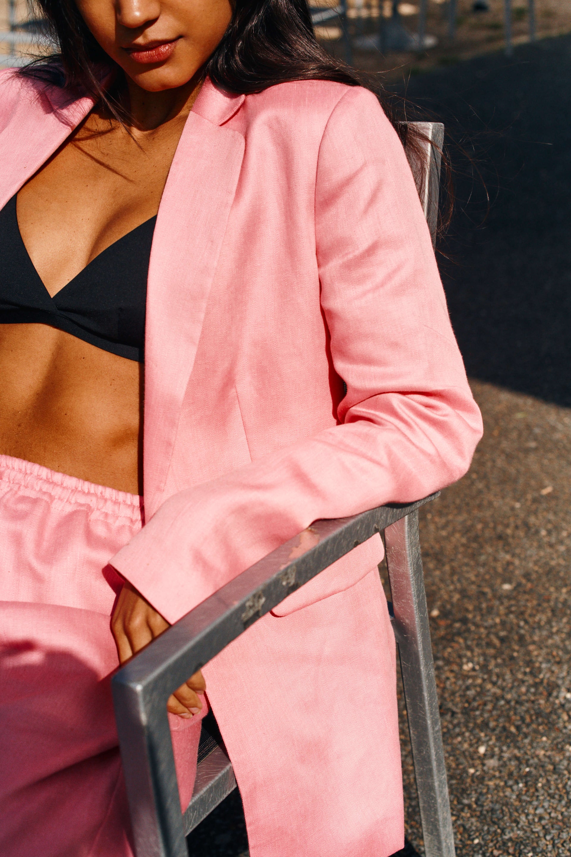 Azores Blazer Bubblegum Heavy Linen