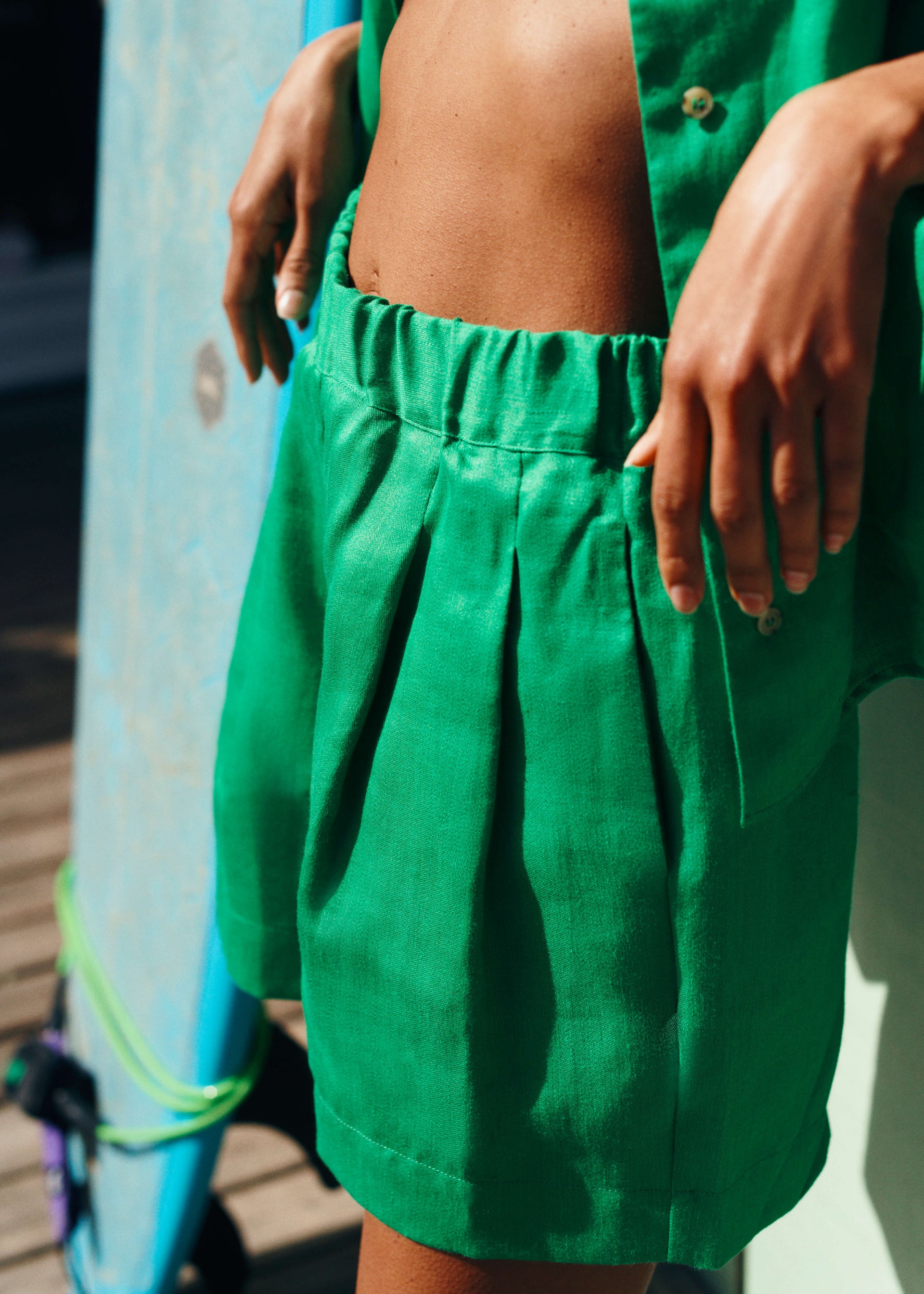 Zurich Short Apple Lightweight Linen