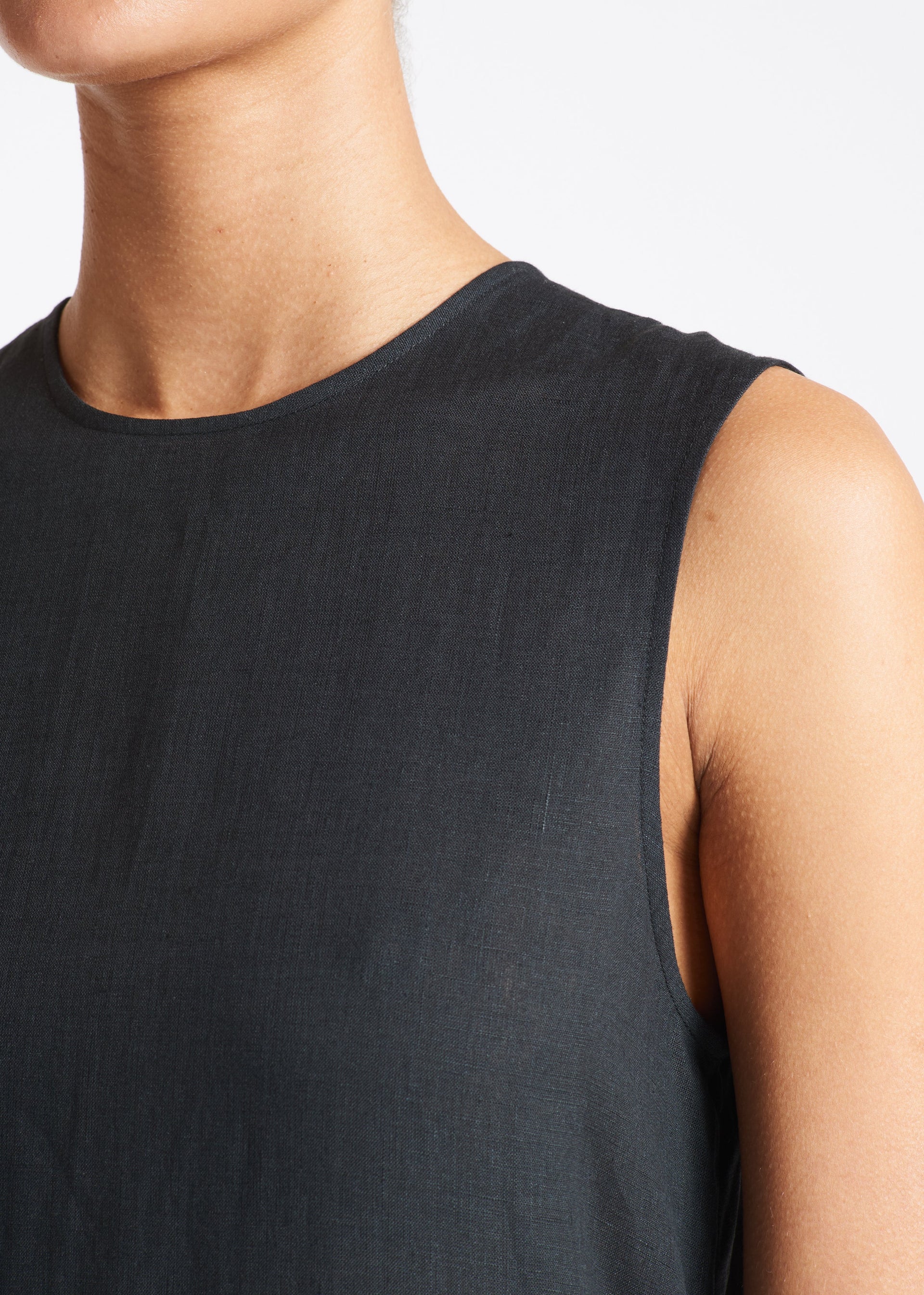 Tallin Black Linen Maxi Dress
