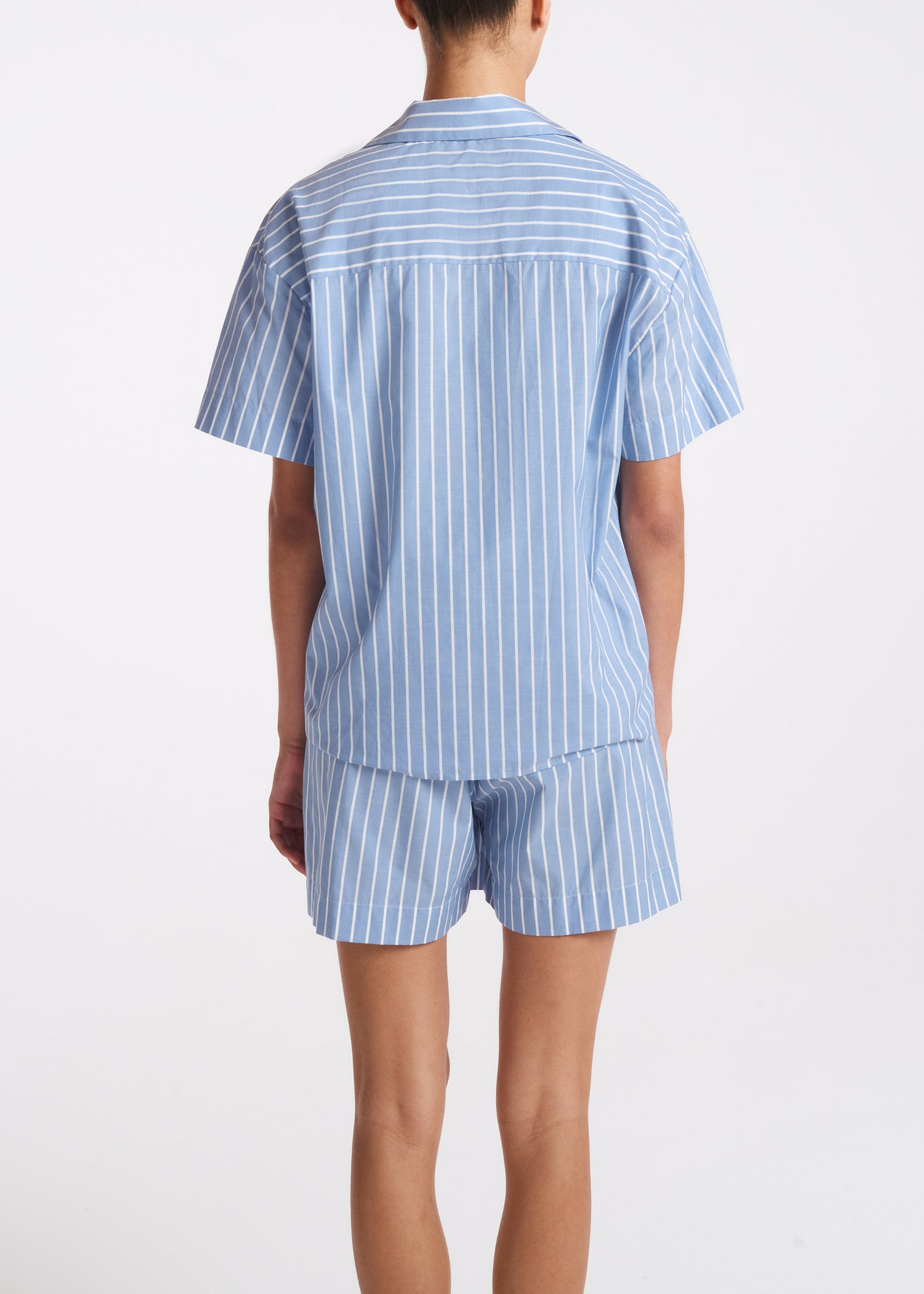 Prague Blue & White Stripe Cotton Silk Shirt