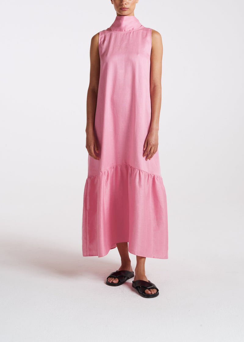 Oslo Bubblegum Heavy Linen Dress