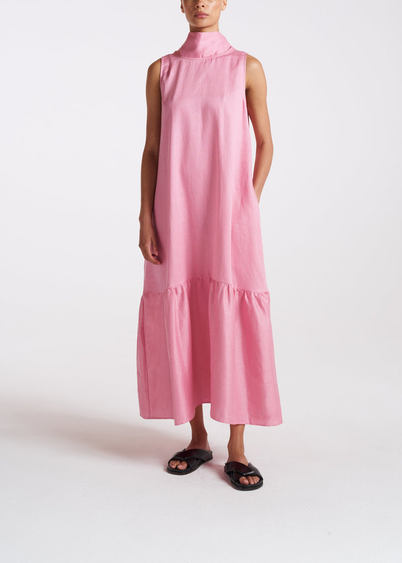 Oslo Bubblegum Heavy Linen Dress
