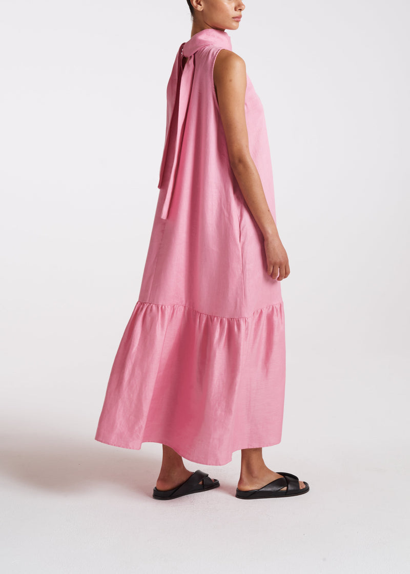 Oslo Bubblegum Heavy Linen Dress