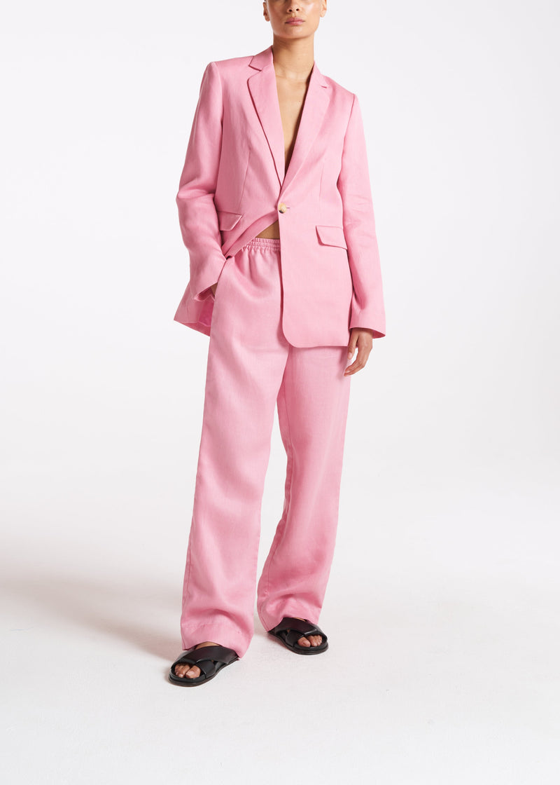 Aurelia Bubblegum Heavy Linen Trouser