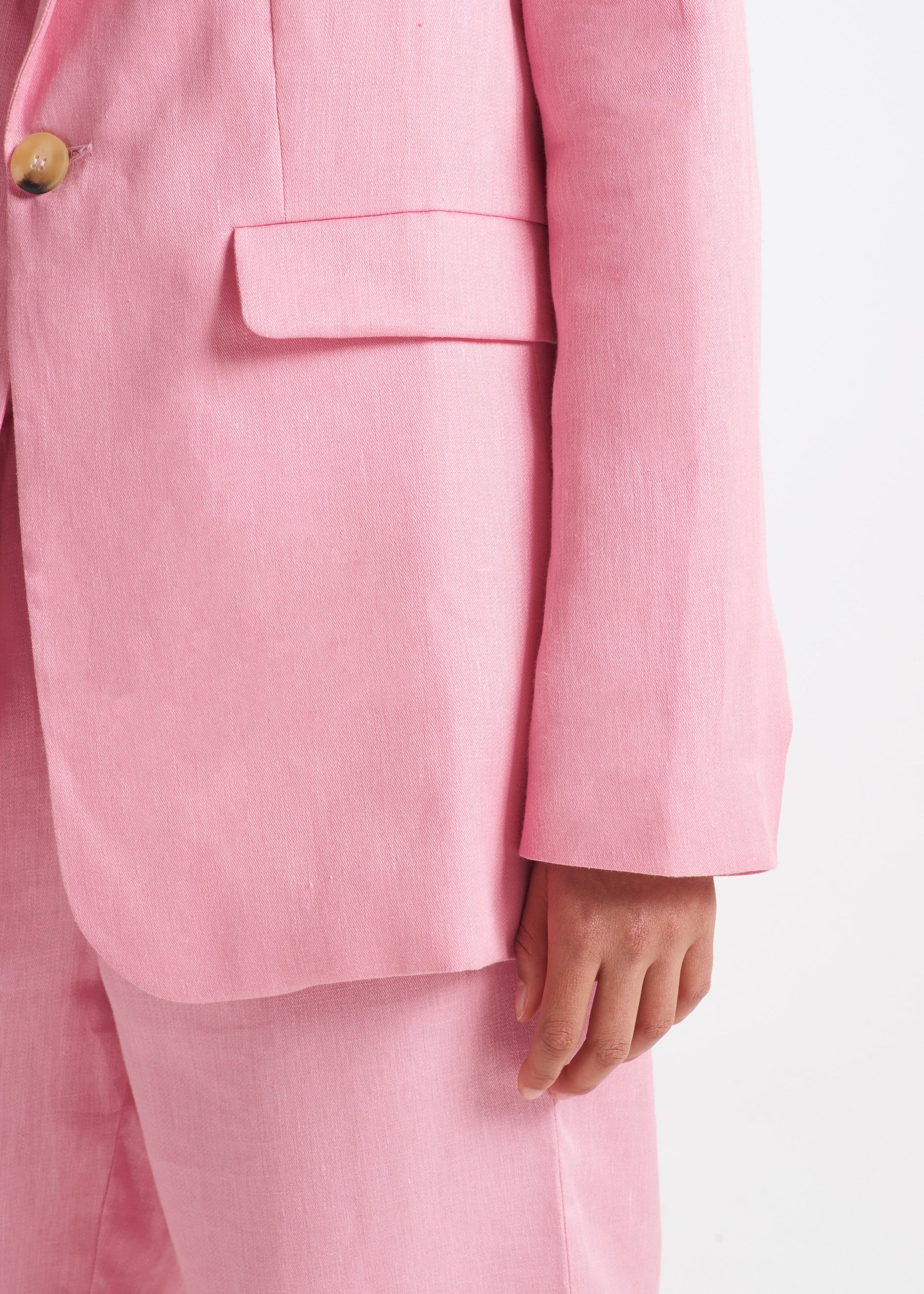 Azores Blazer Bubblegum Heavy Linen