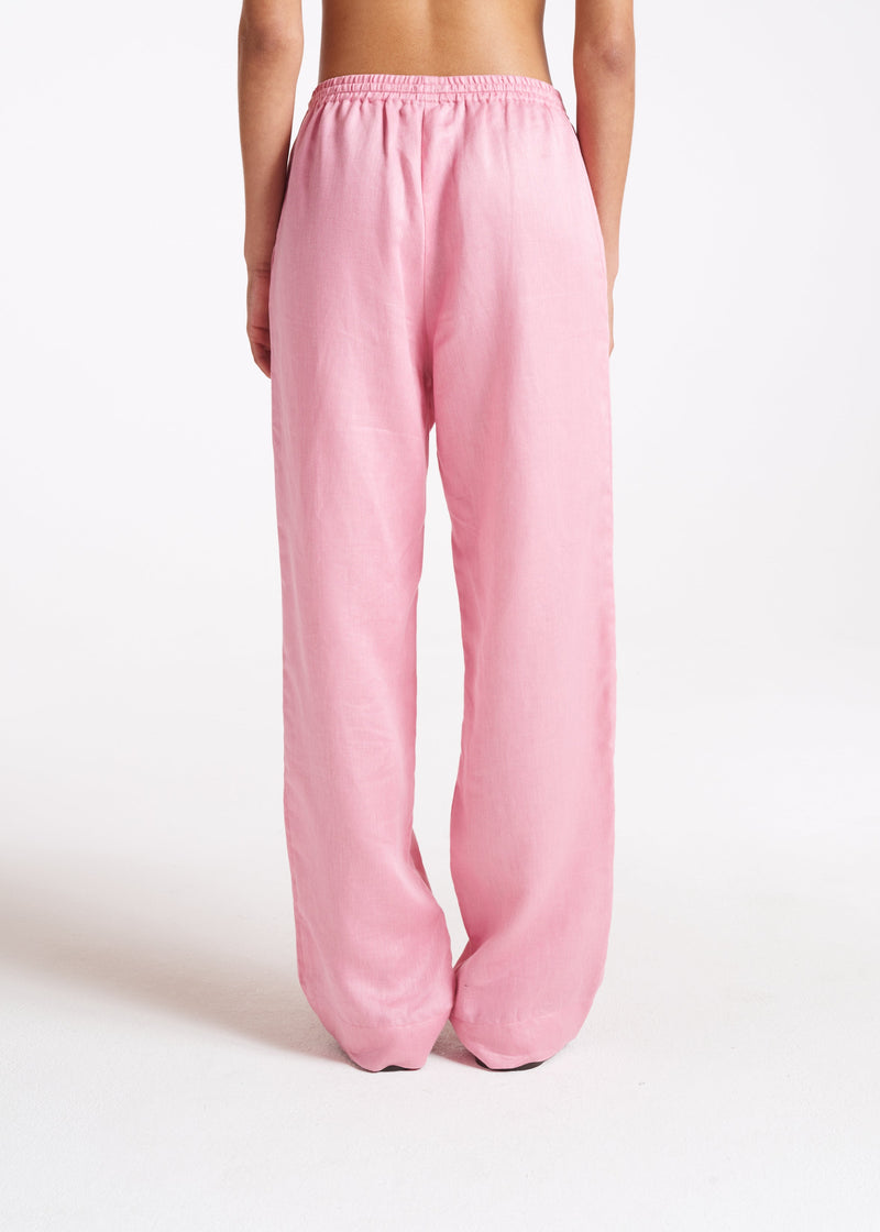 Aurelia Bubblegum Heavy Linen Trouser