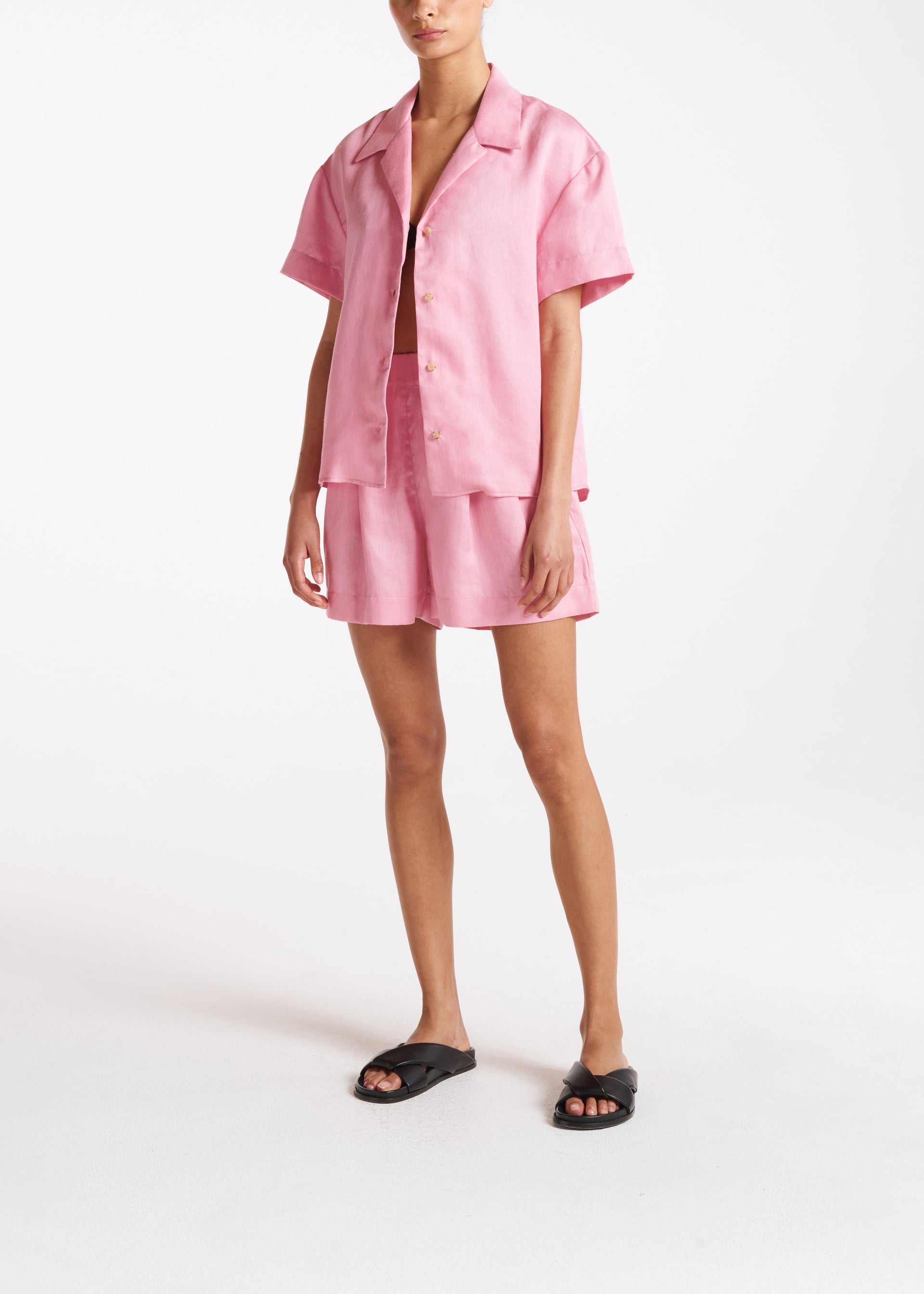 Zurich Bubblegum Heavy Linen Short