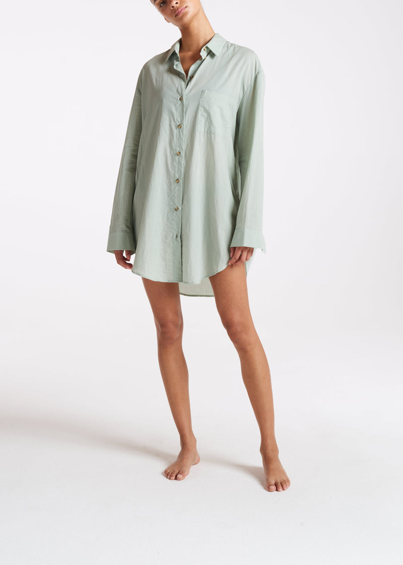 Formentera Shirt Verde Lightweight Cotton