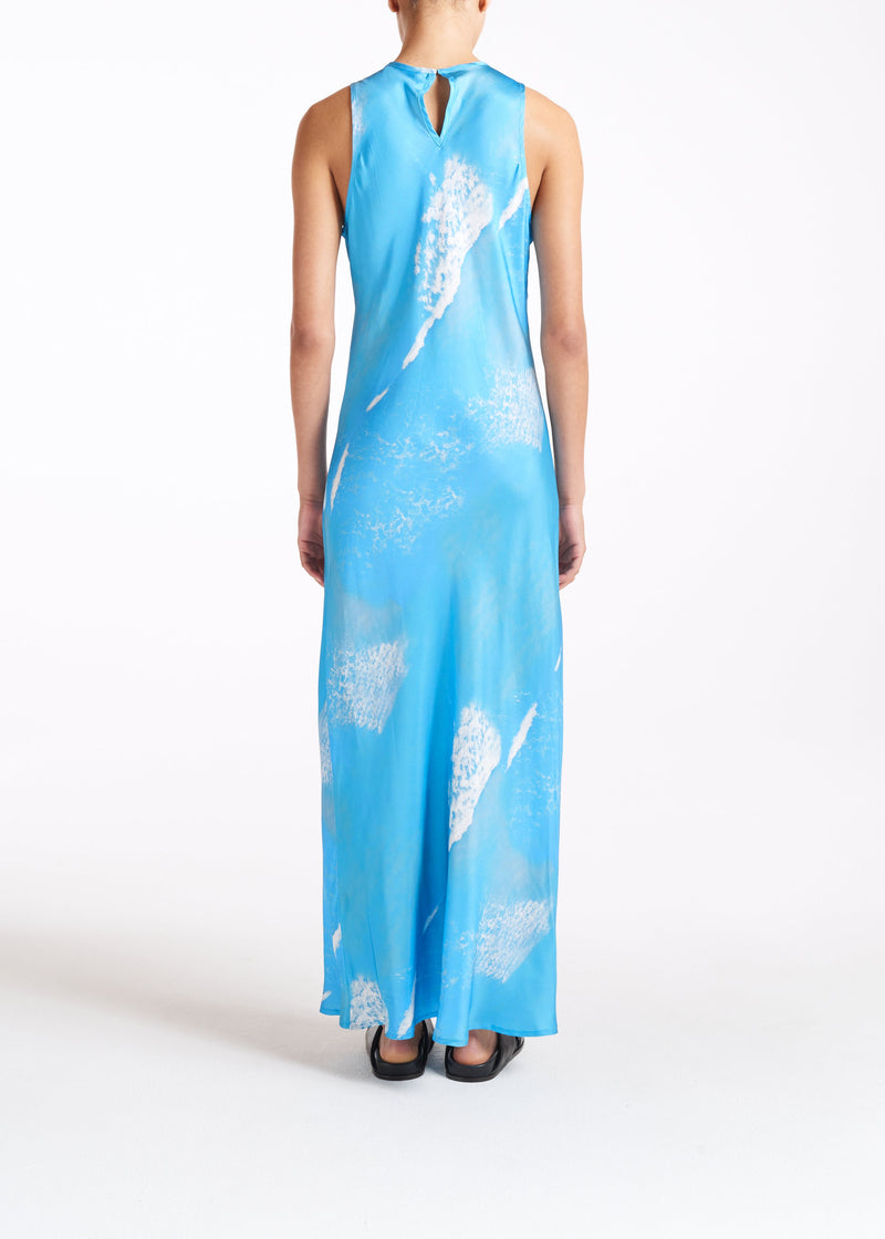 Valencia Dress Wave Print Twill Silk