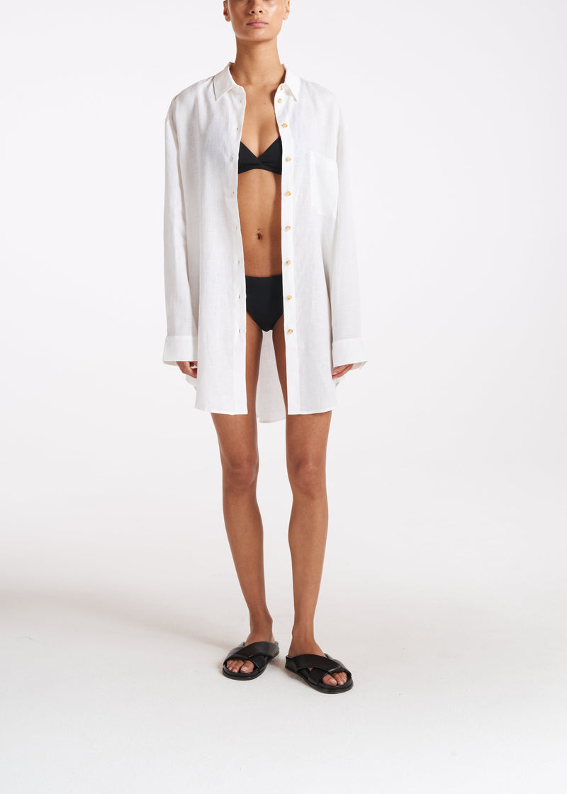 Formentera Oversized Shirt White Organic Linen