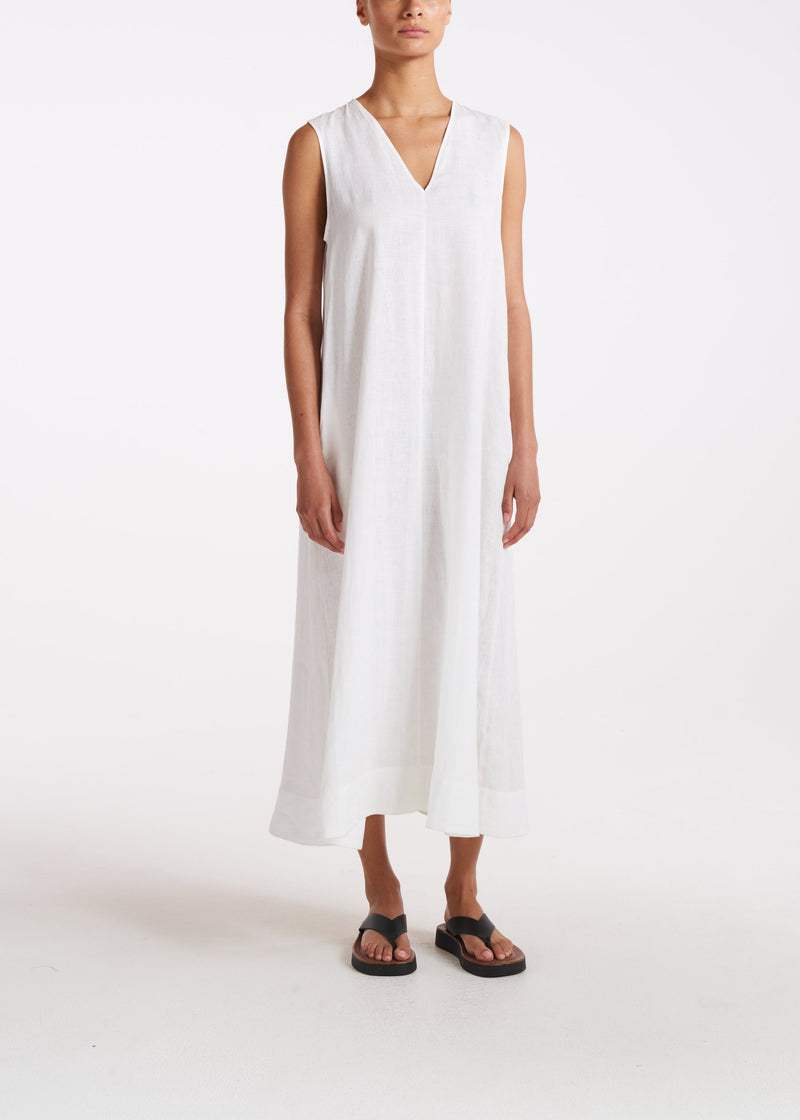 Nisha Dress Off White Heavy Linen