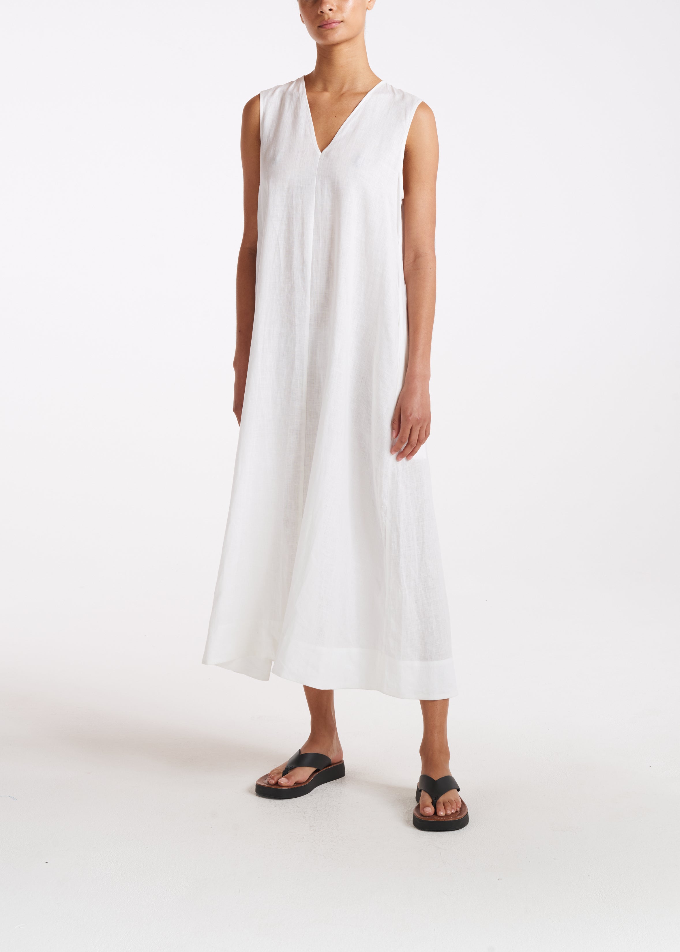 Nisha Dress Off White Heavy Linen
