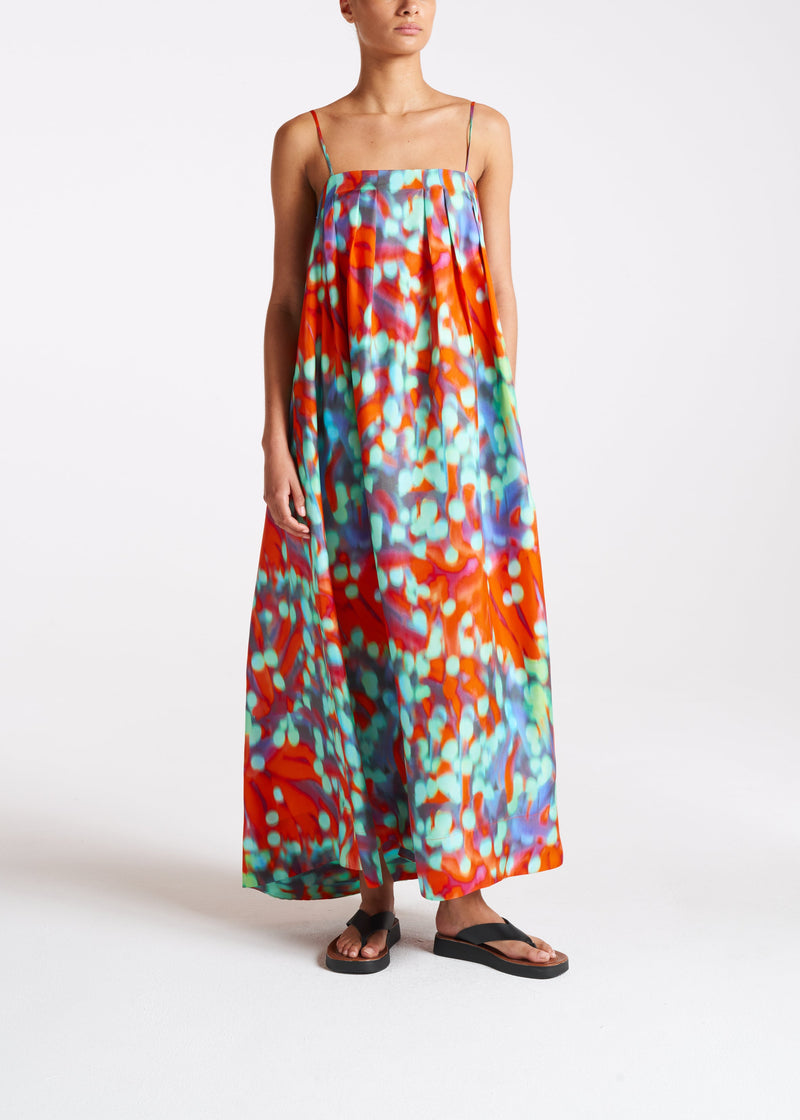 Heather Wobble Print Silk Twill Dress