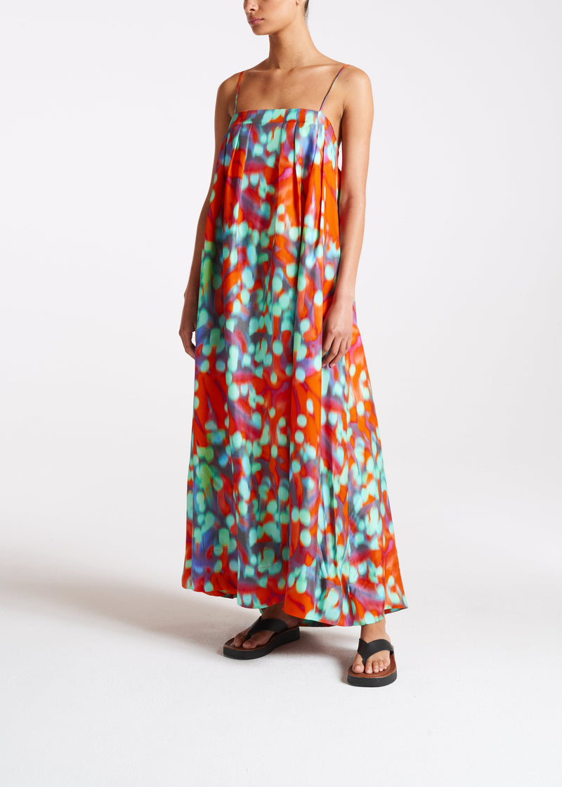 Heather Wobble Print Silk Twill Dress