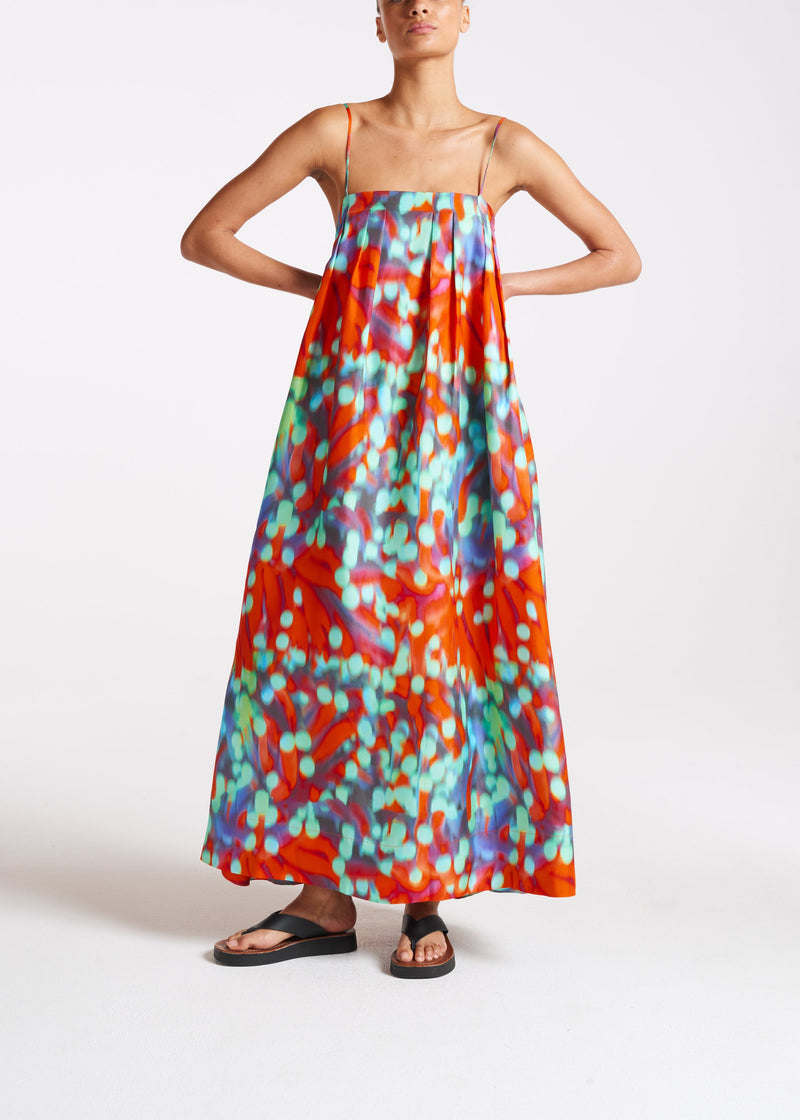 Heather Wobble Print Silk Twill Dress