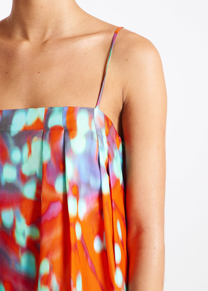 Heather Wobble Print Silk Twill Dress