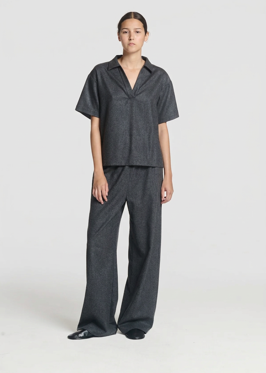 Modena Top Charcoal Wool Cashmere