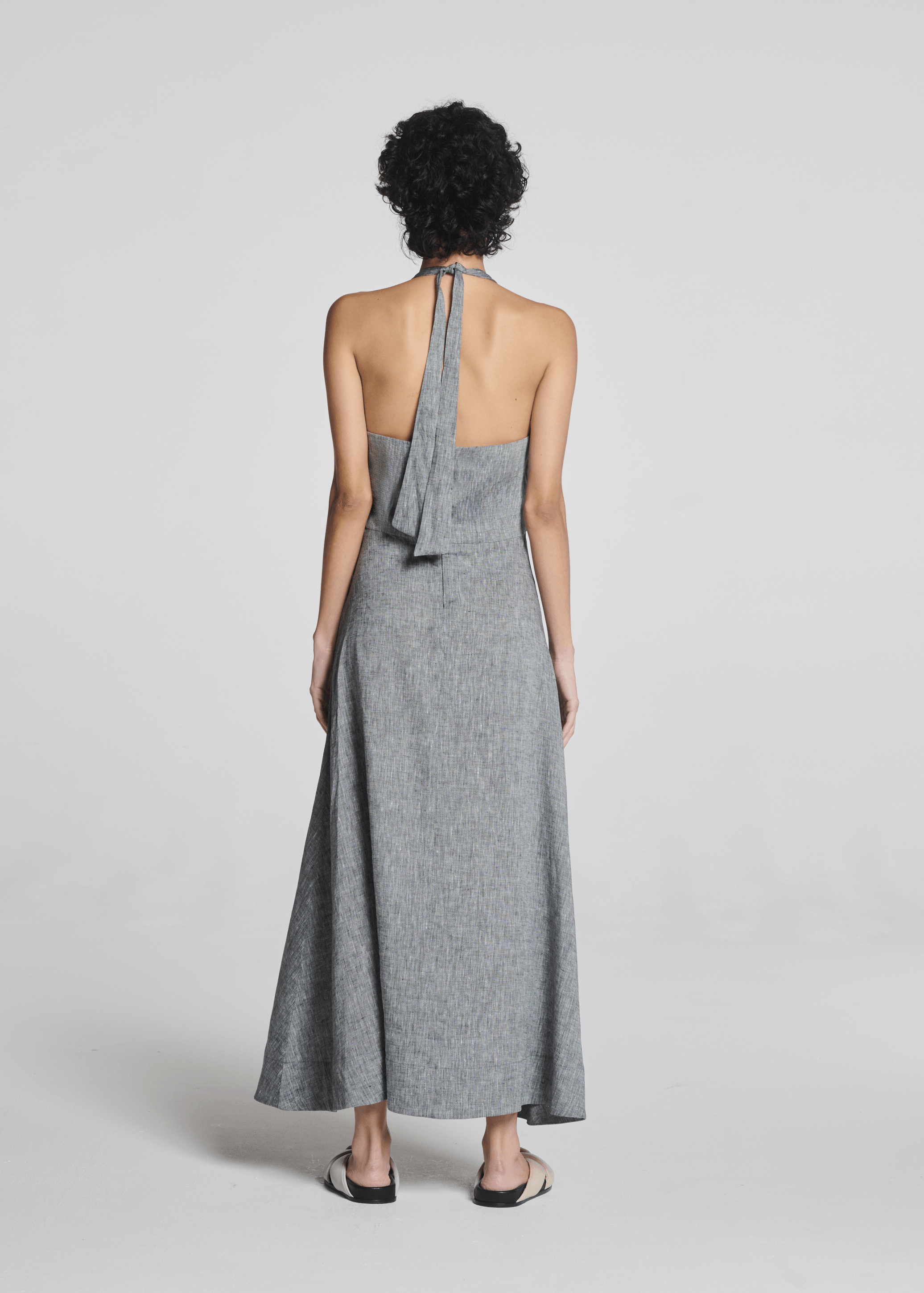 Garda Dress Heathered Grey Linen