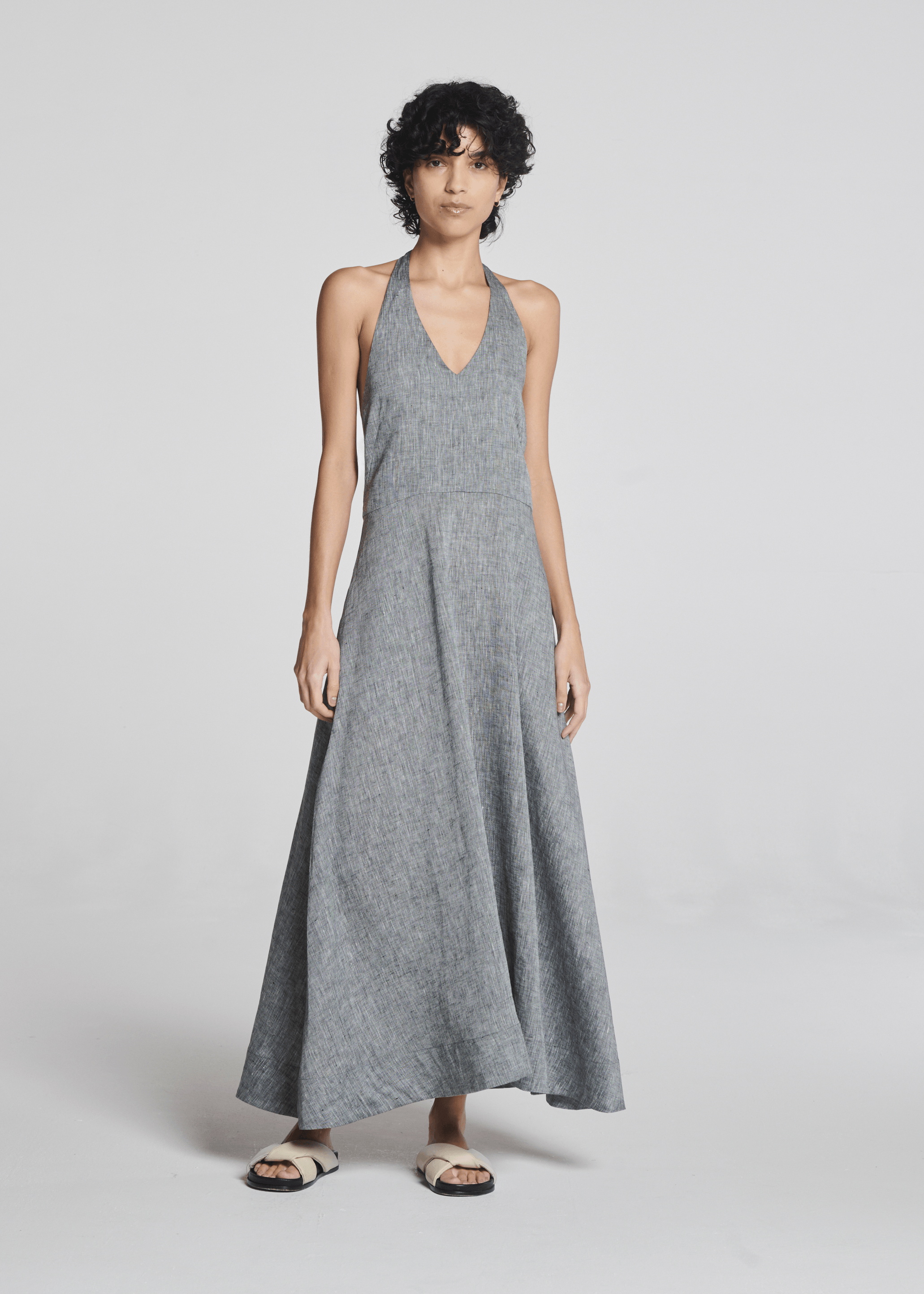 Garda Dress Heathered Grey Linen