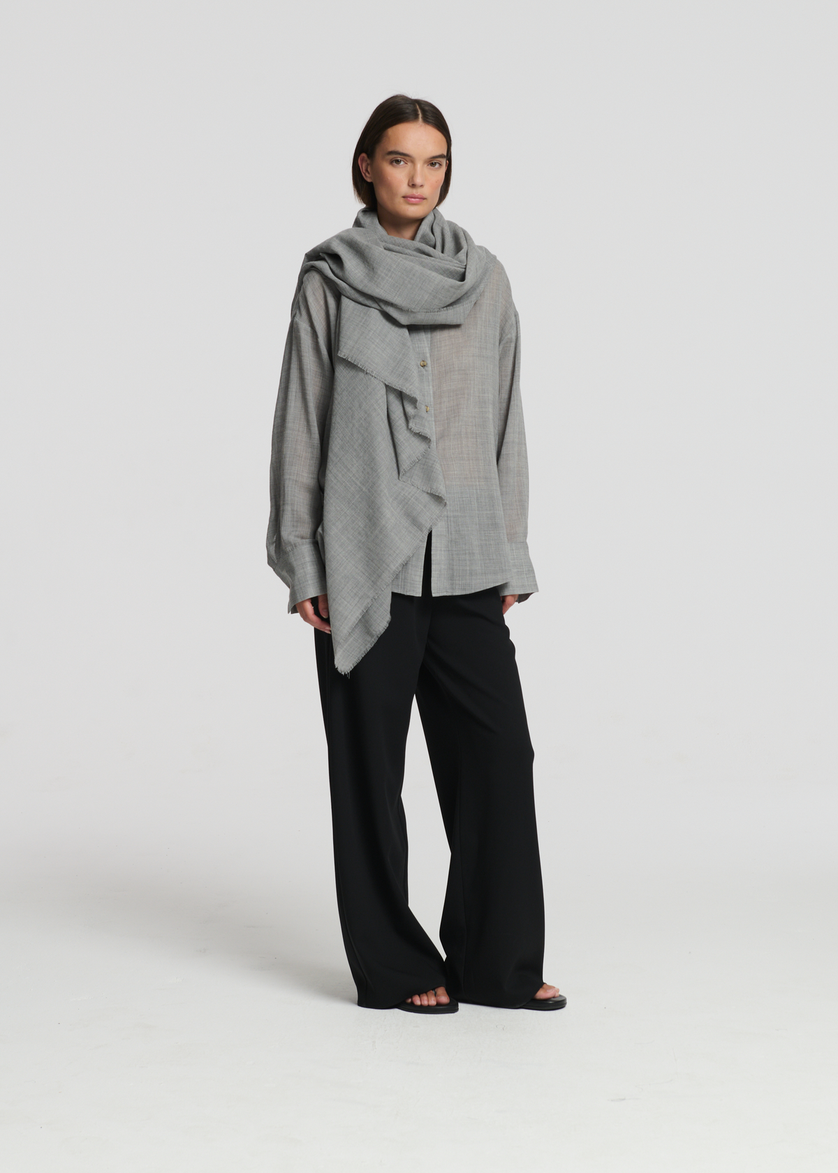 Wrap Light Grey 100% Virgin Wool