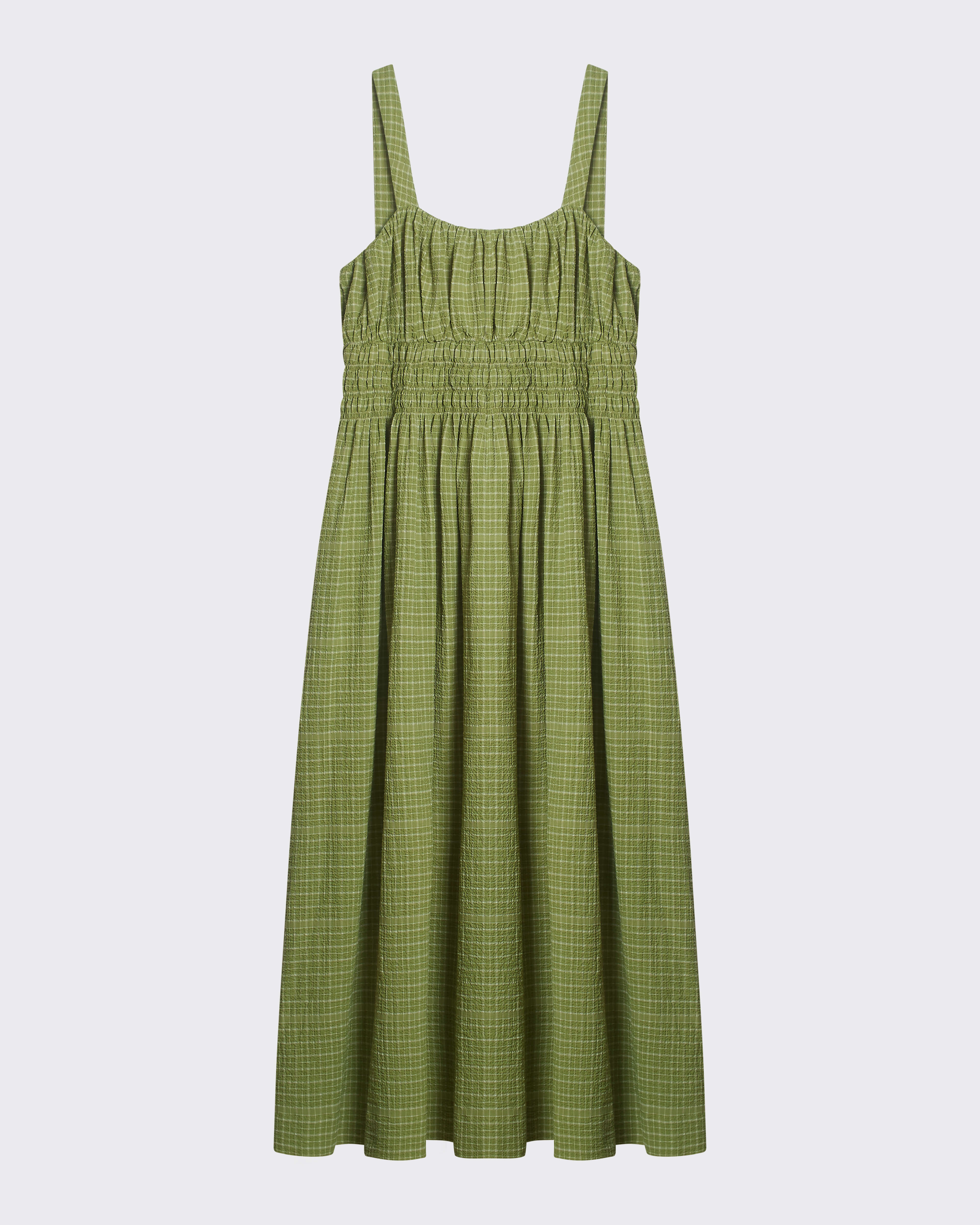 Verona Dress Pistachio Green Check Textured Cotton