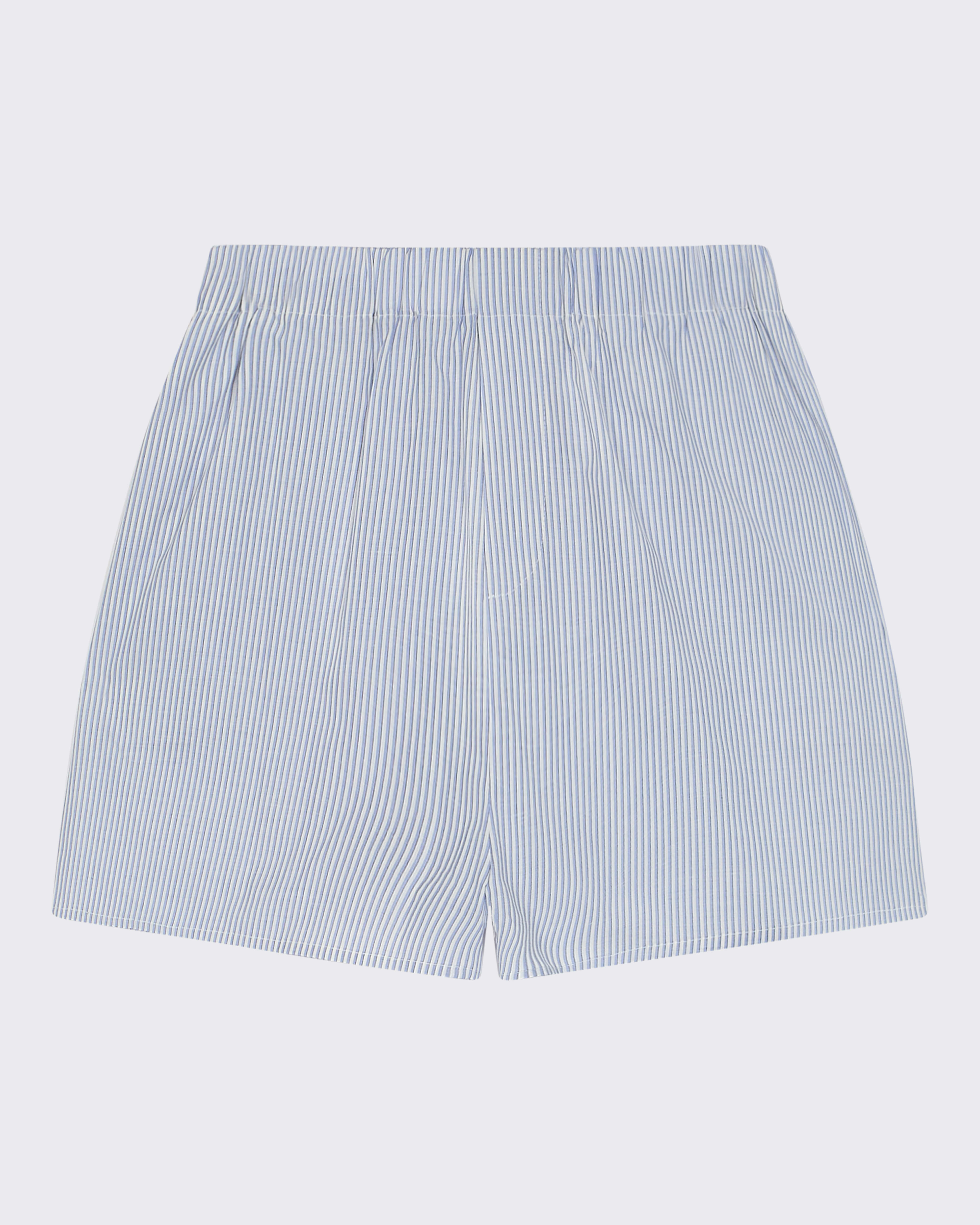 Franca Short Blue White Stripe Cotton Silk