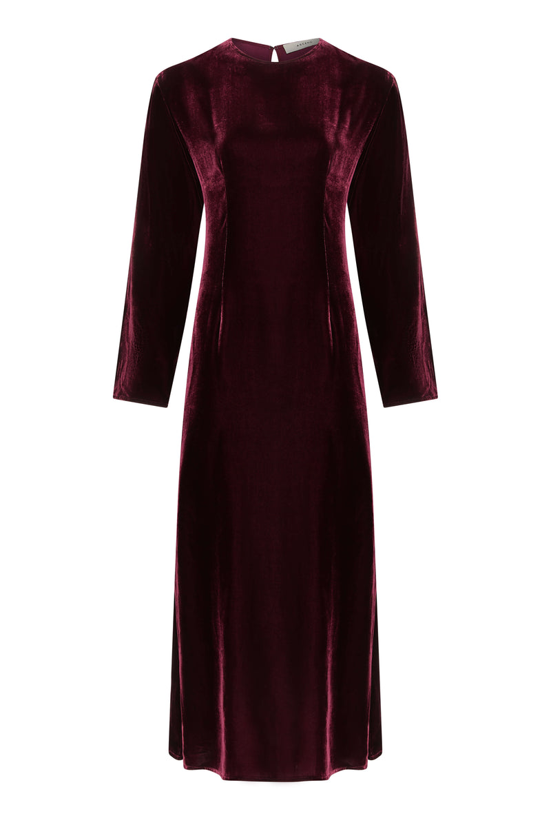 Jody Dress Mulberry Silk Velvet