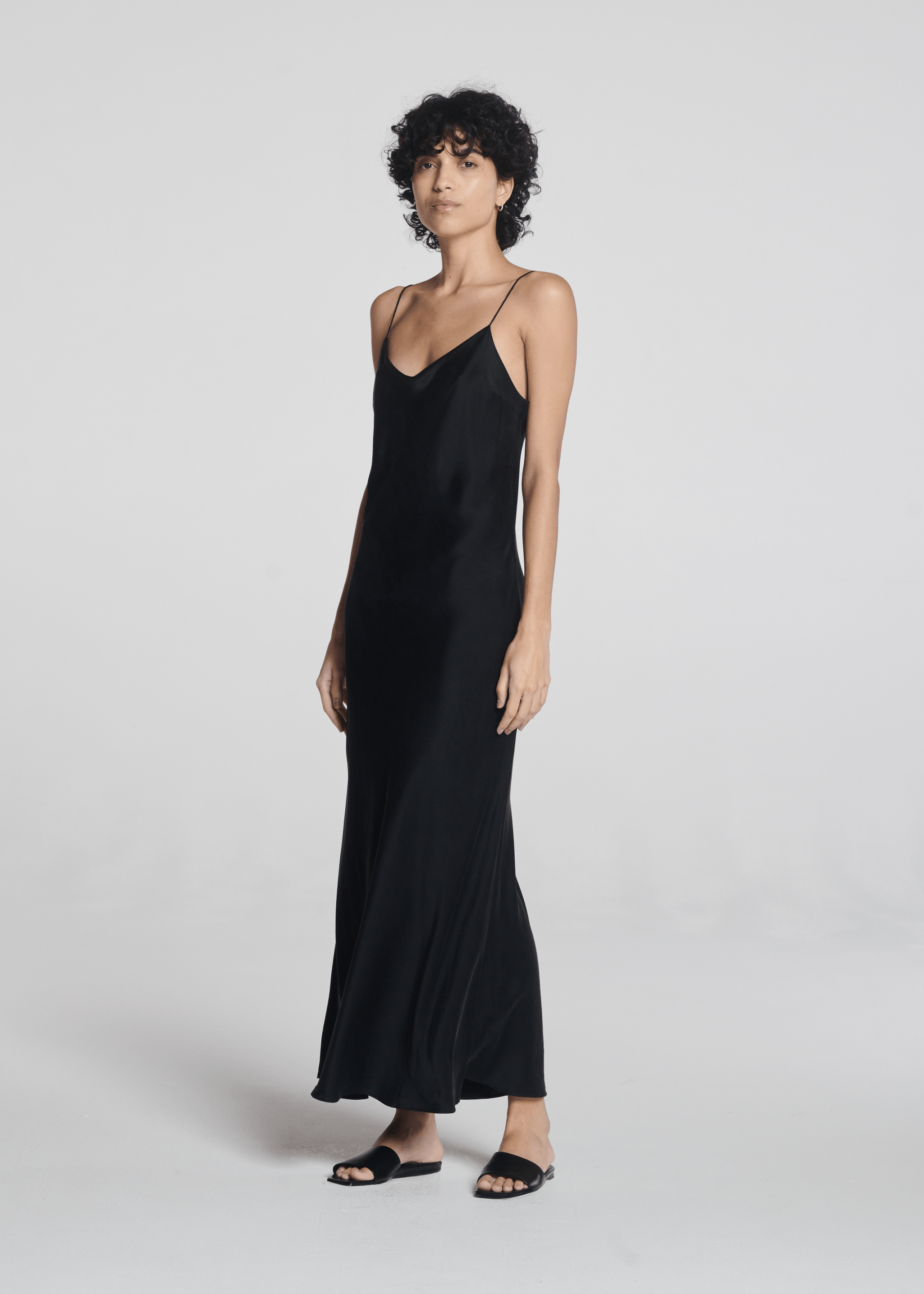 Lyon Slip Dress Black Silk