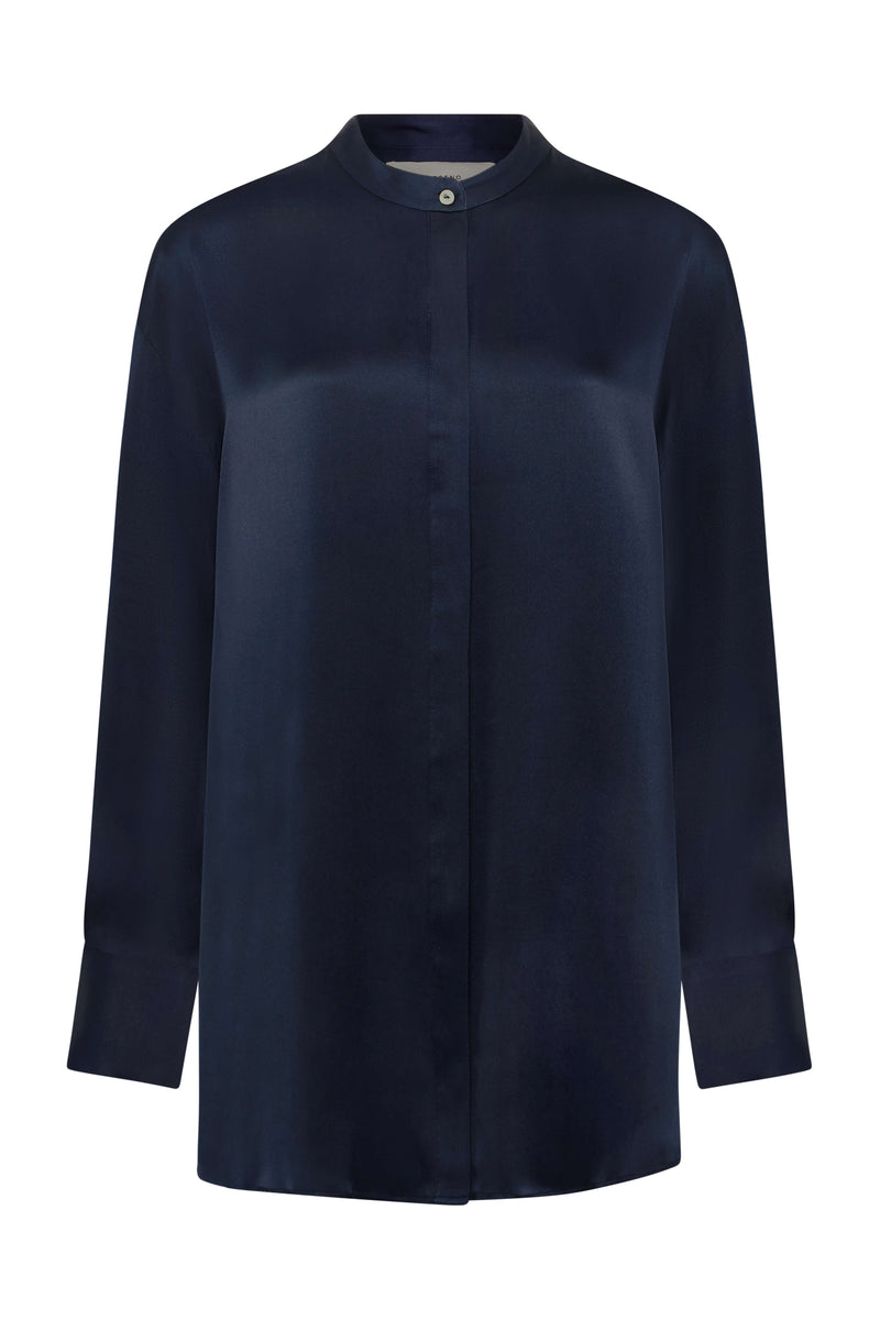 Mantera Shirt Midnight Silk Satin