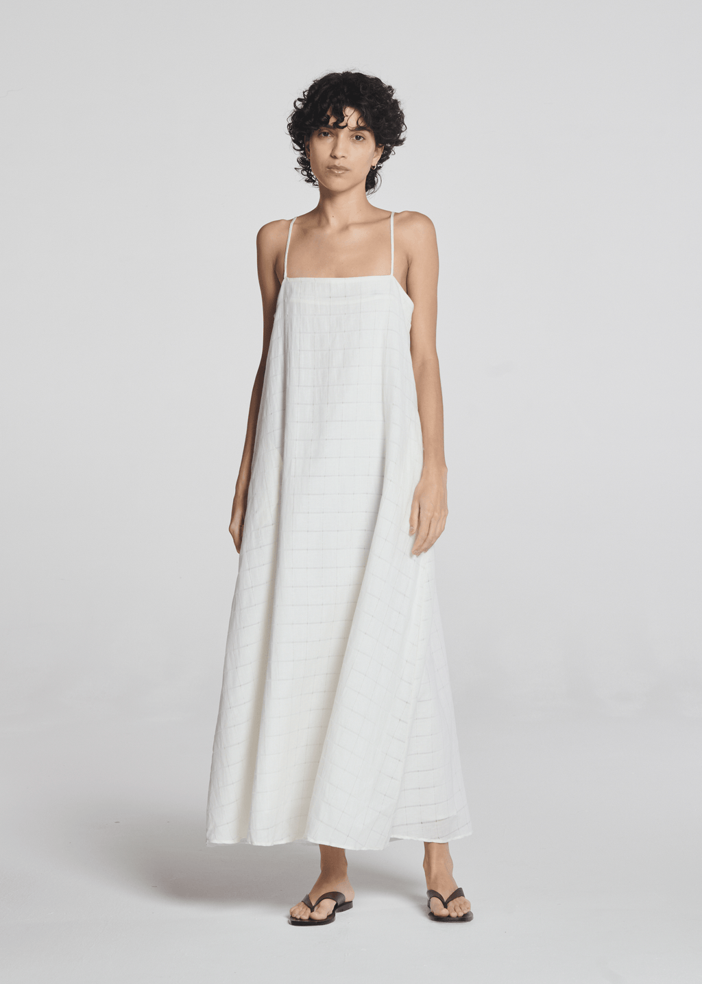 Melfi Dress Off White Linen Cotton