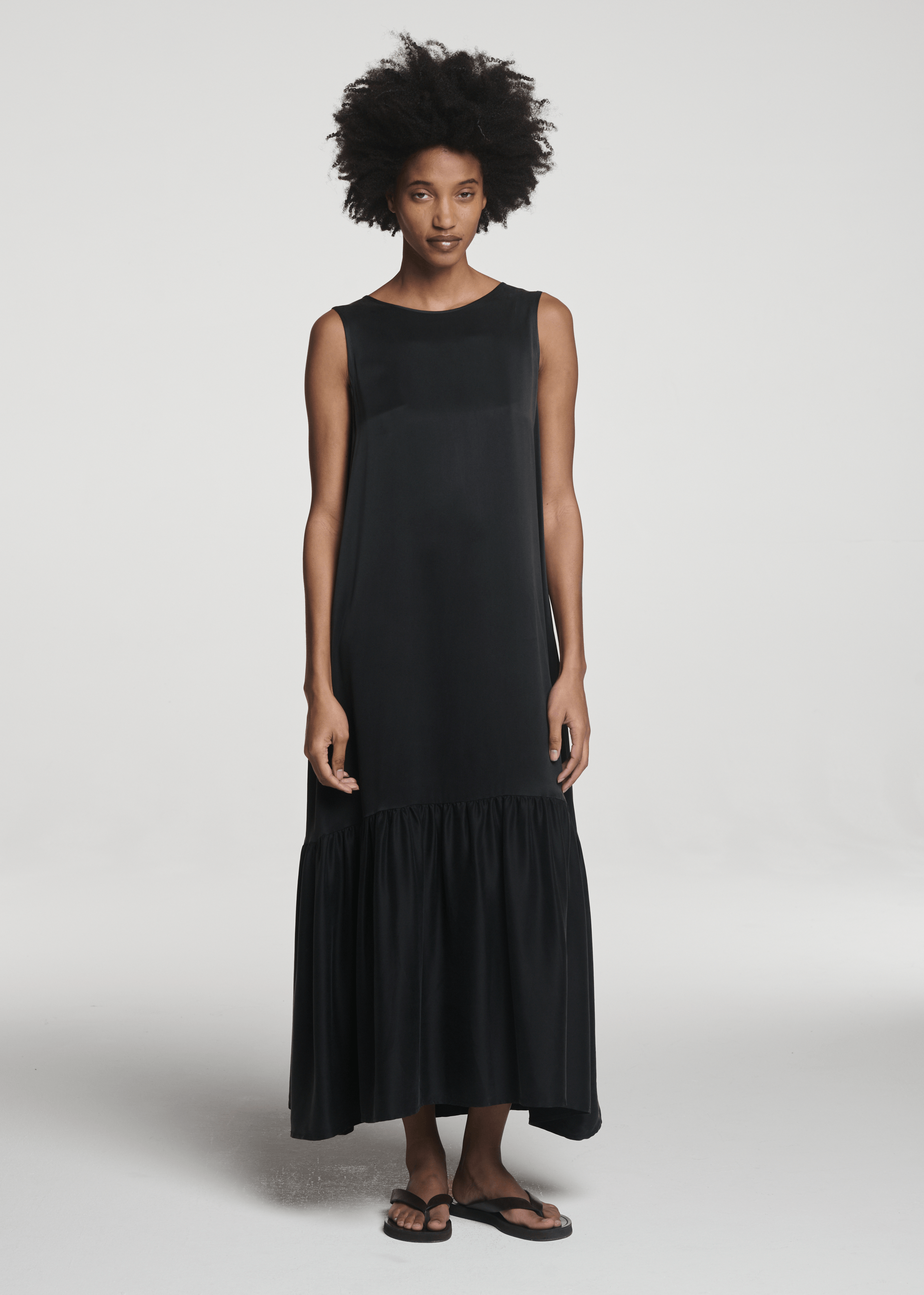 Rhea Dress Black Silk Charmeuse