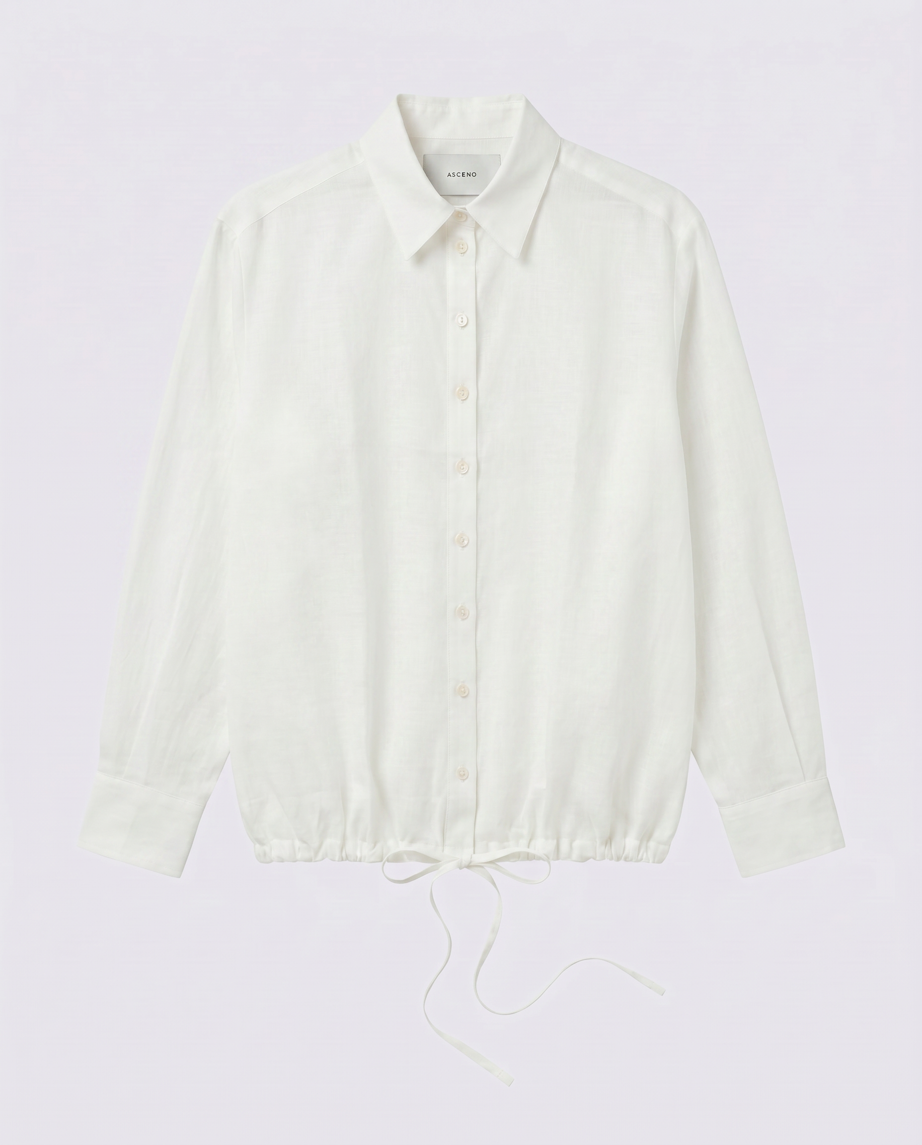Long Sleeve Shirt White Silk Cotton