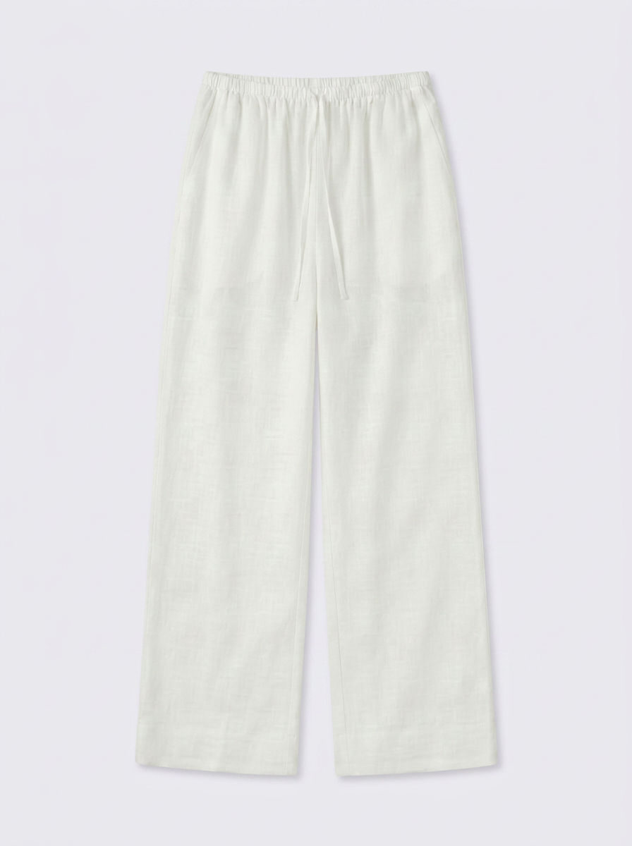 Trouser White Silk Cotton