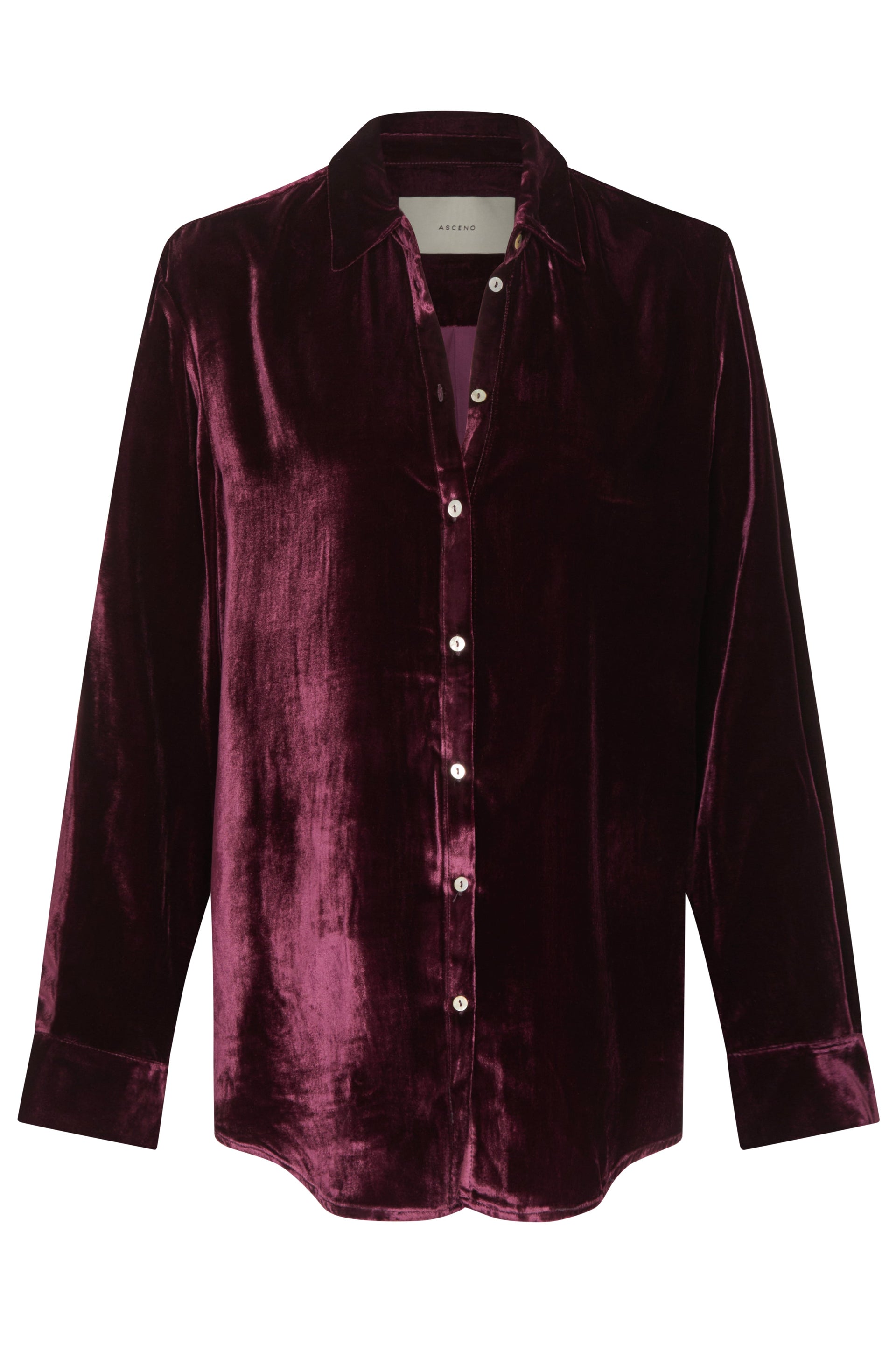 London Pyjama Top Mulberry Recycled Velvet