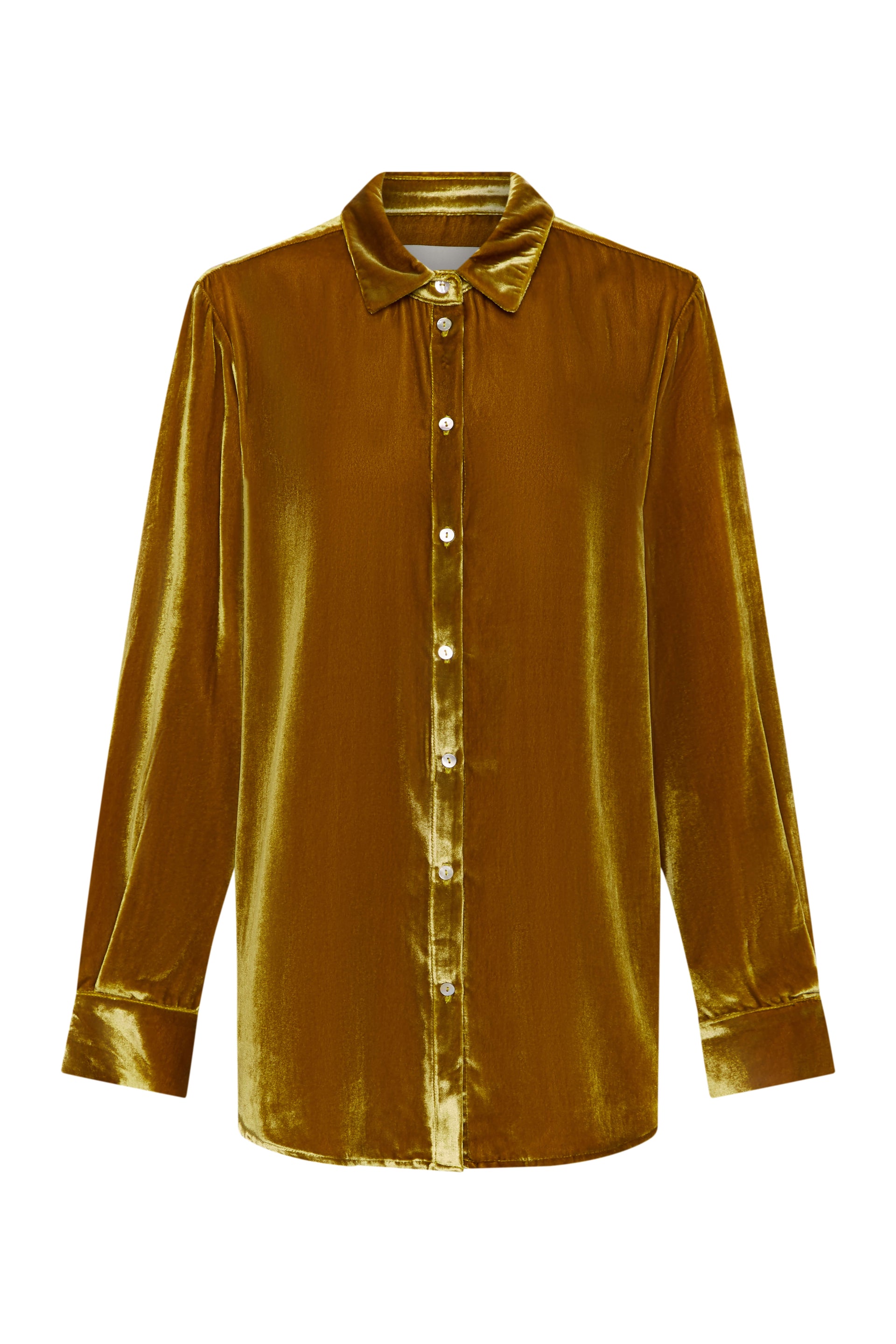 London Pyjama Top Gold Silk Velvet