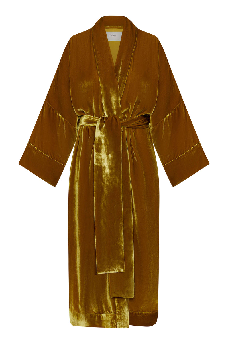 Athens Robe Gold Silk Velvet