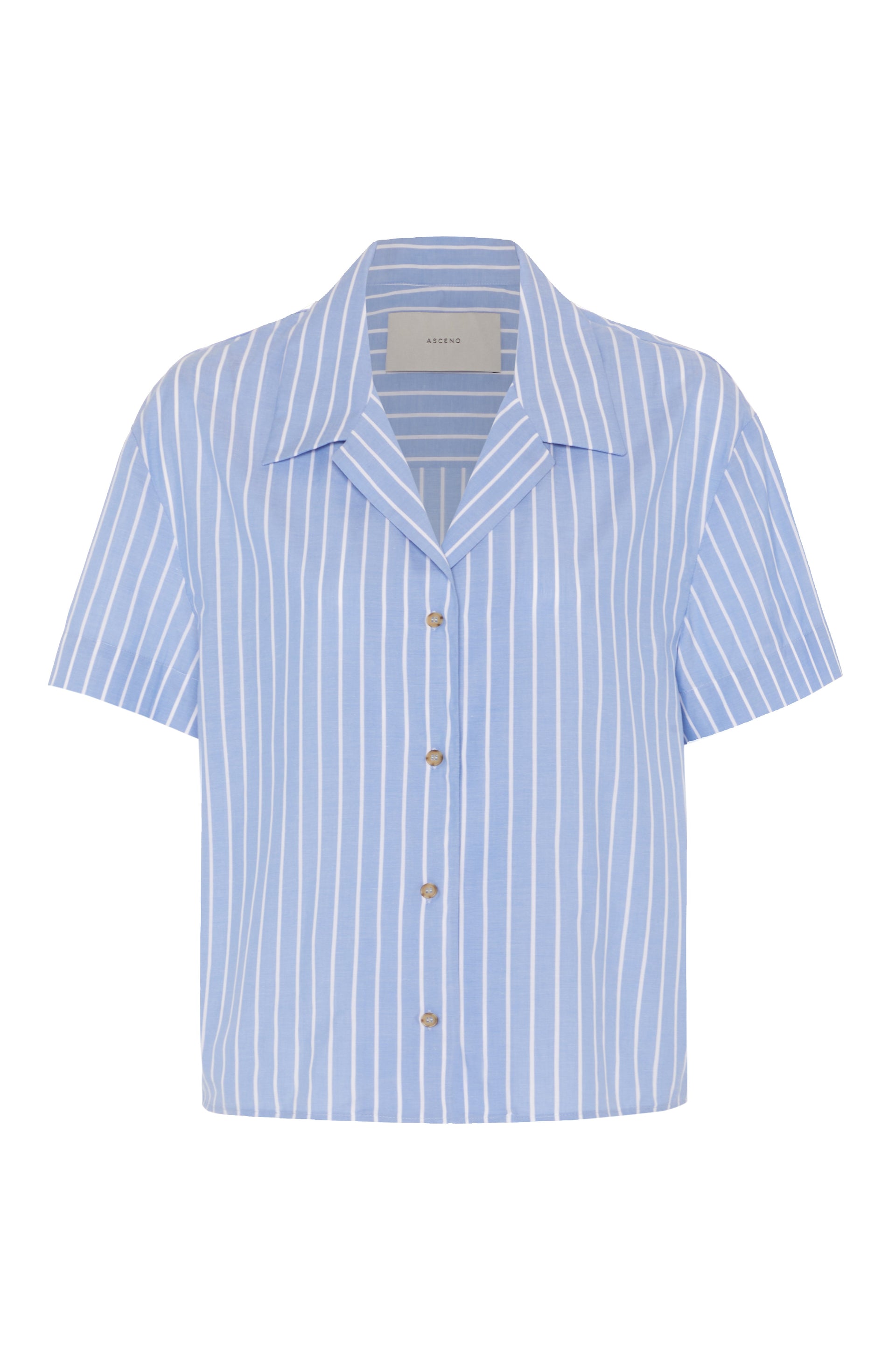 Prague Blue & White Stripe Cotton Silk Shirt