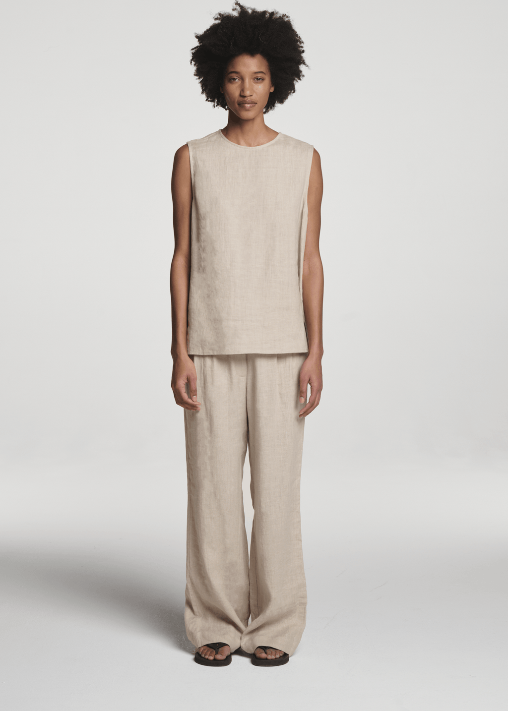 Trento Top Heathered Linen