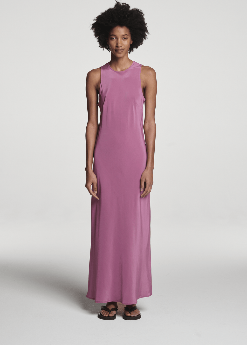 asceno valencia silk satin slip dress Valencia Mahogany Silk Crepe