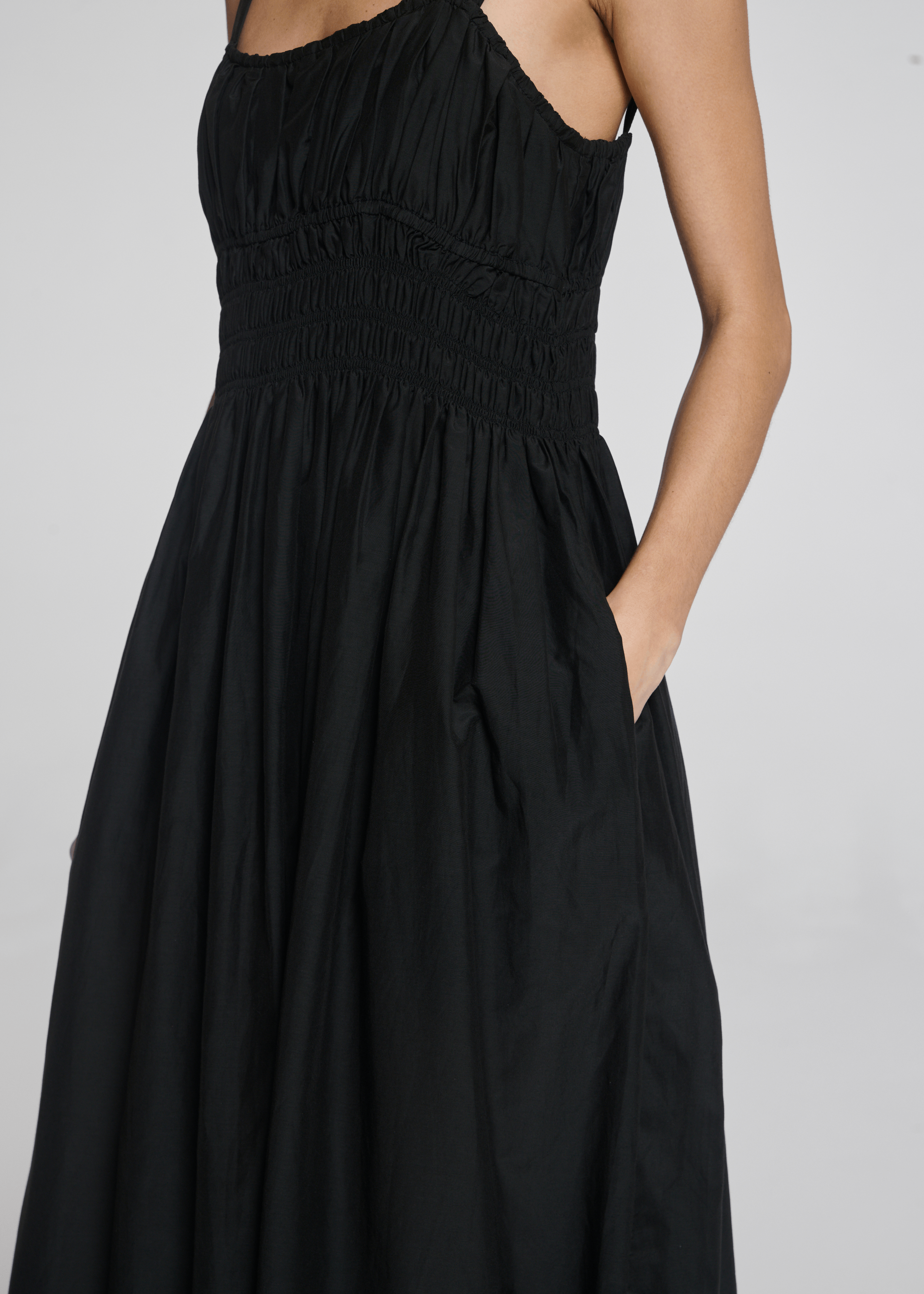 Verona Dress Black Cotton Poplin