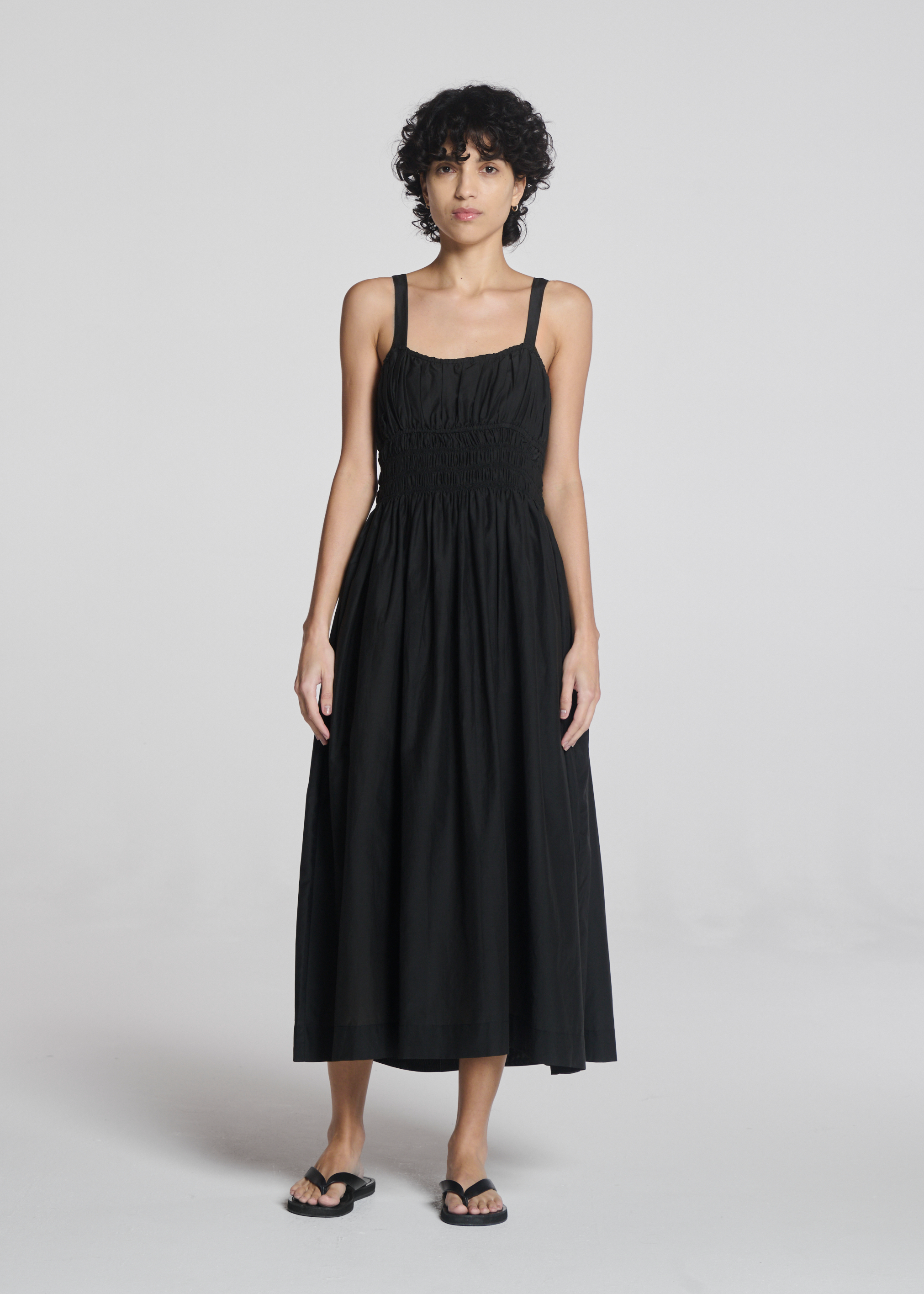 Verona Dress Black Cotton Poplin