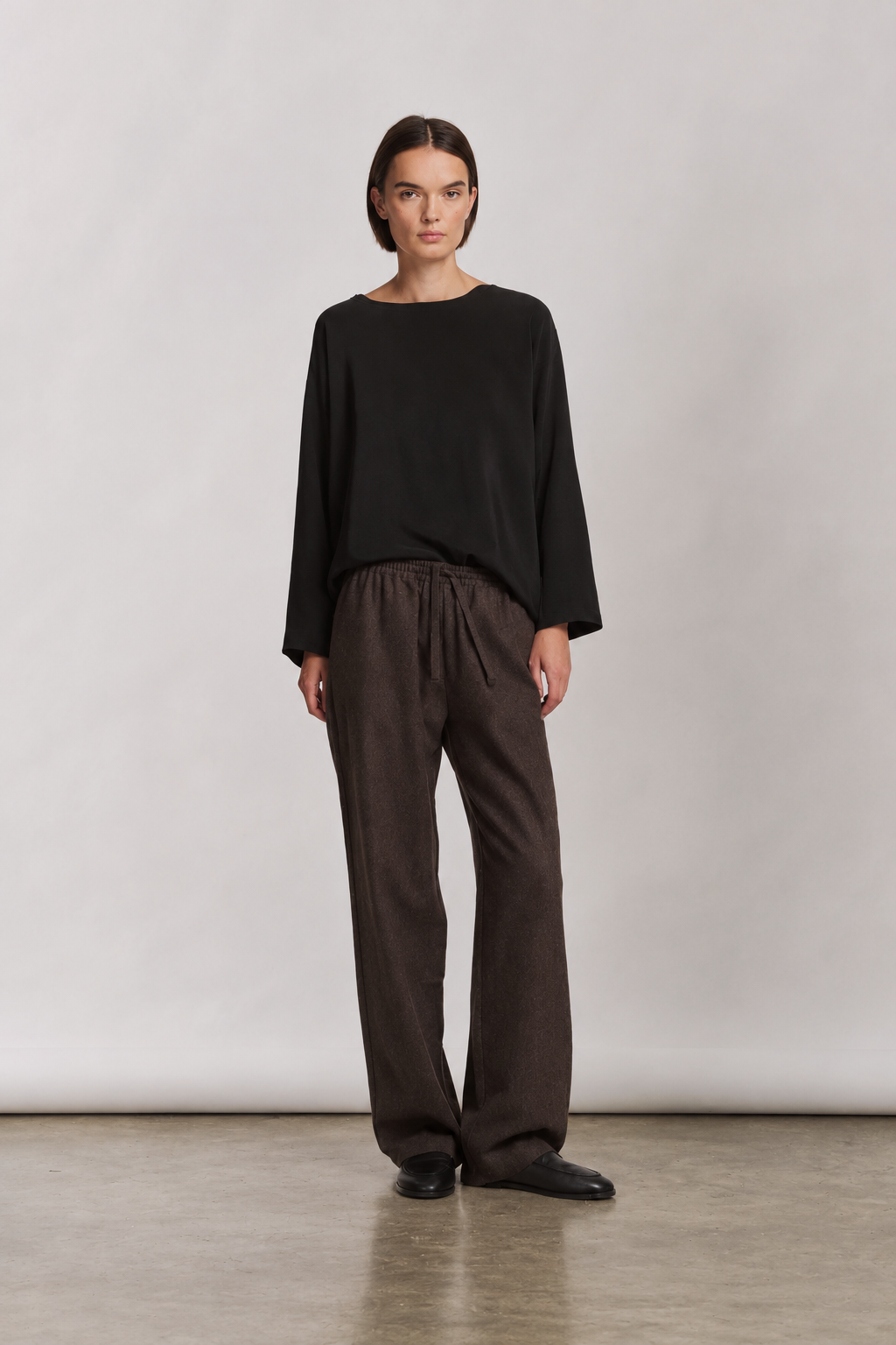 Aurelia Trouser Brown Wool Flannel